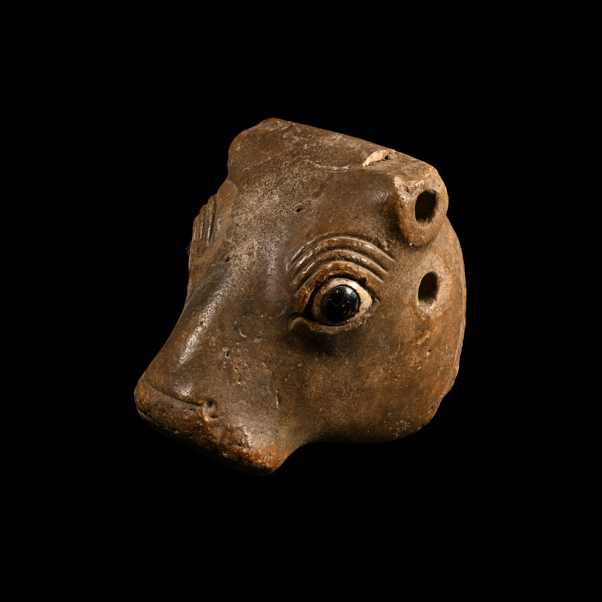 Sumerian Limestone Bull Head Protome