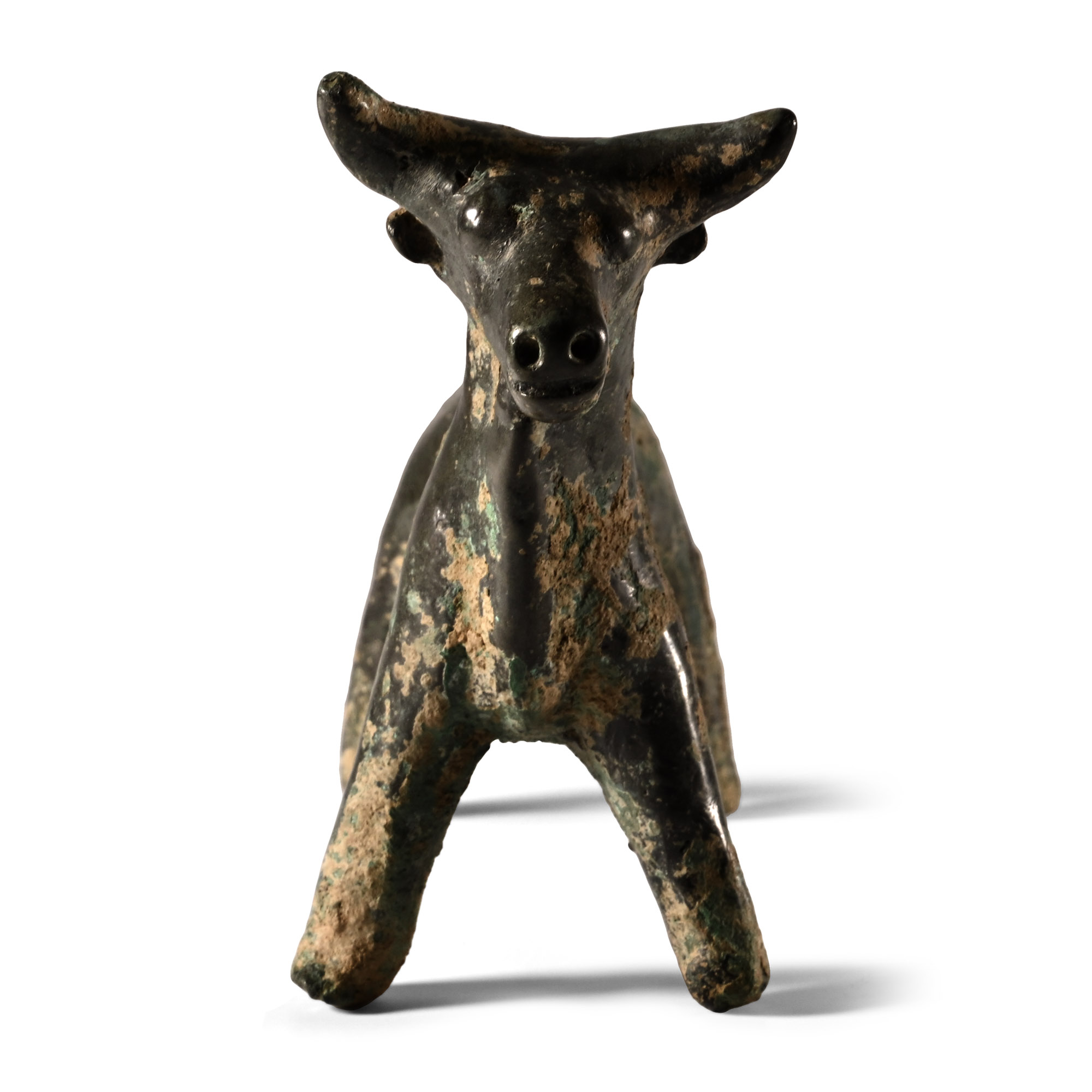 Large Western Asiatic Bronze Figure of a Bull