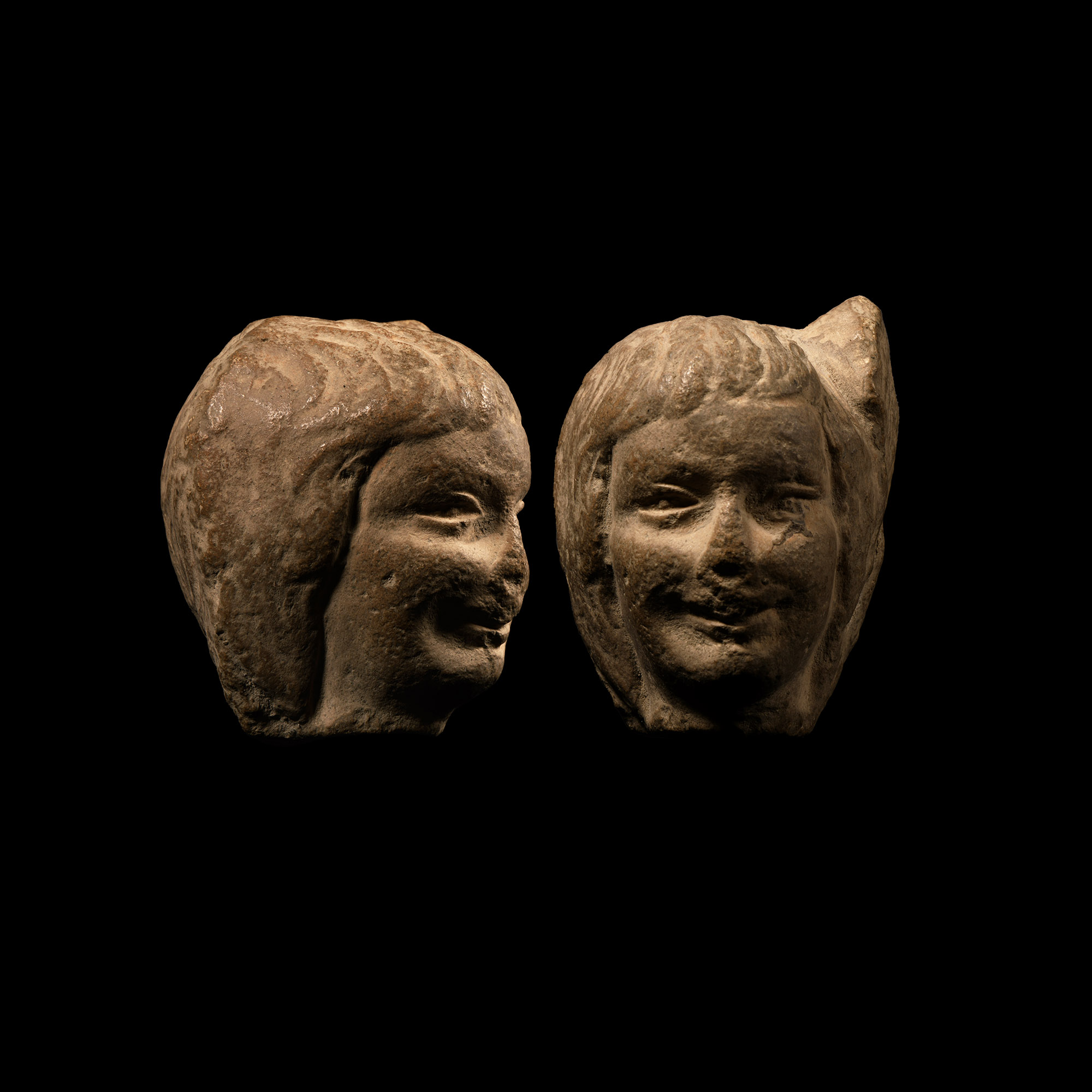 Roman Limestone Head of a Woman