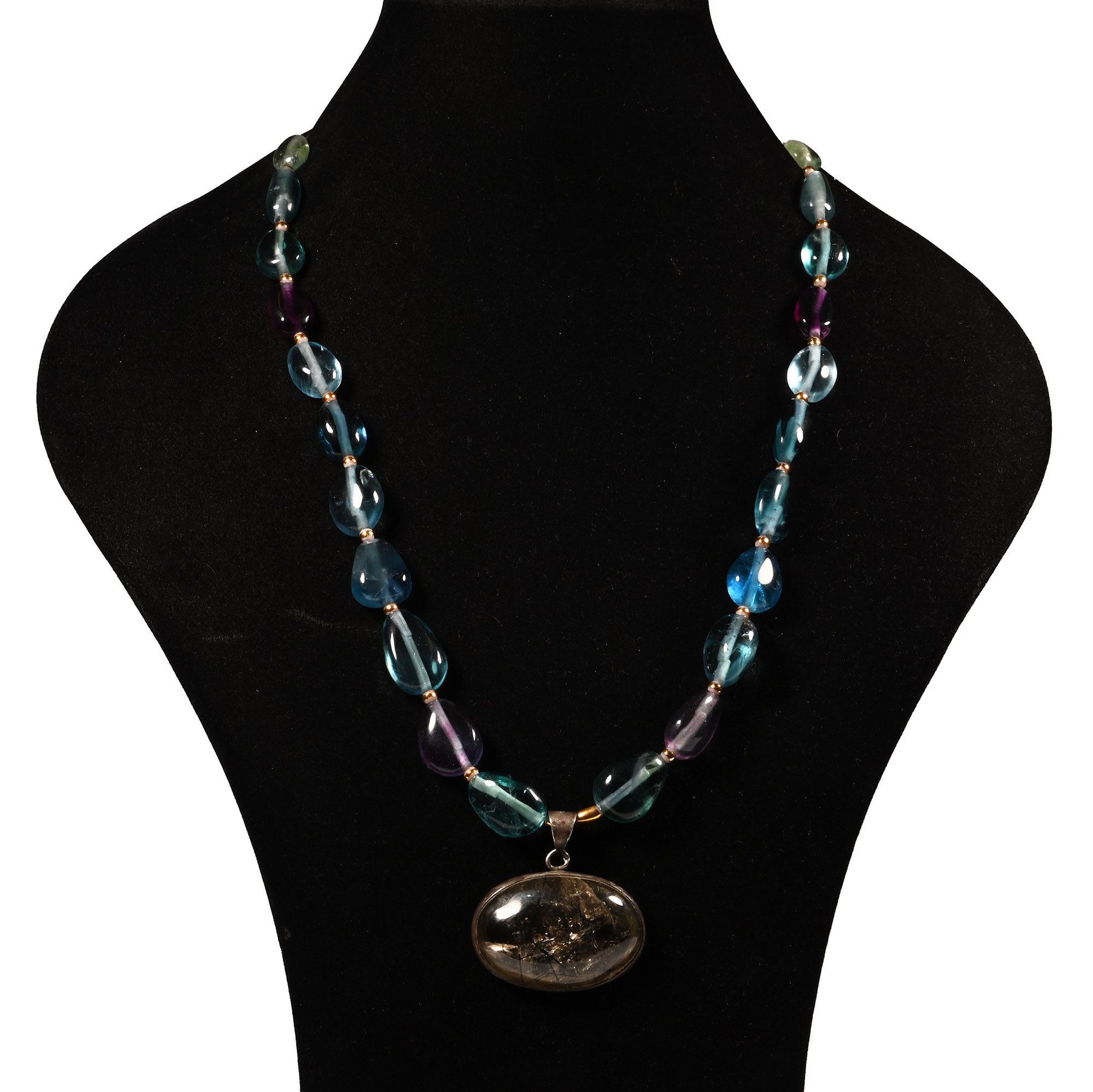 Topaz Bead Necklace with Pendant