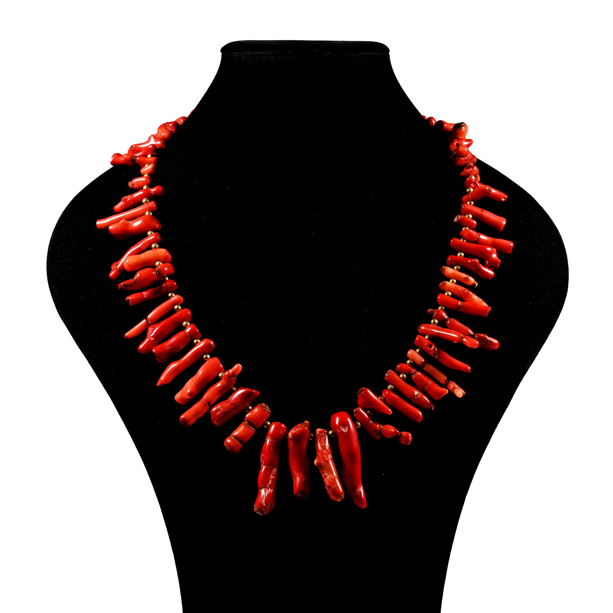 Red Coral Bead Necklace