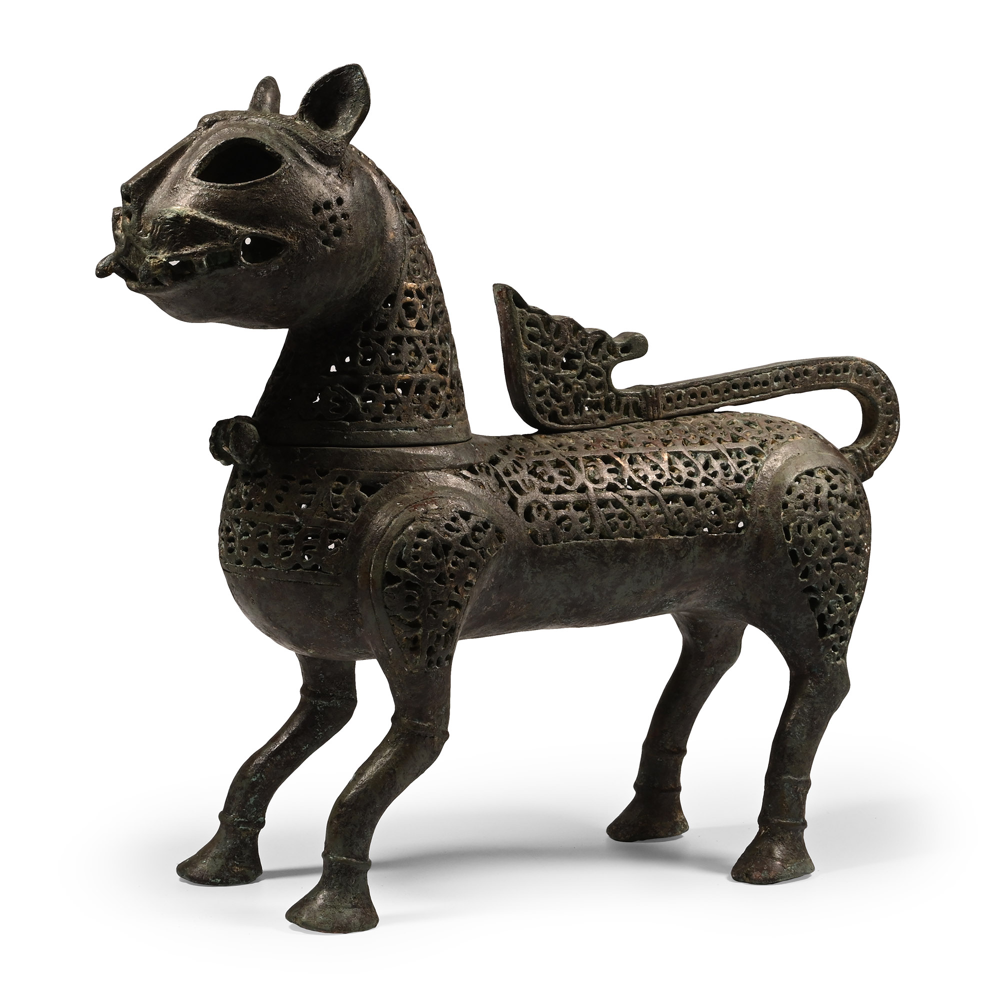 Western Asiatic Style Bronze Lion Incense Burner