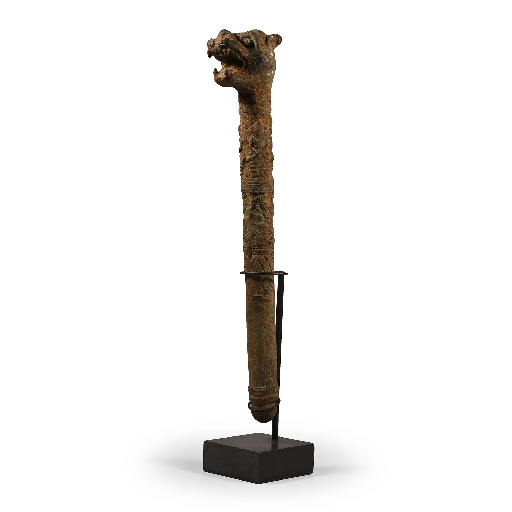 Chinese Style Bronze Lion-Headed Sceptre