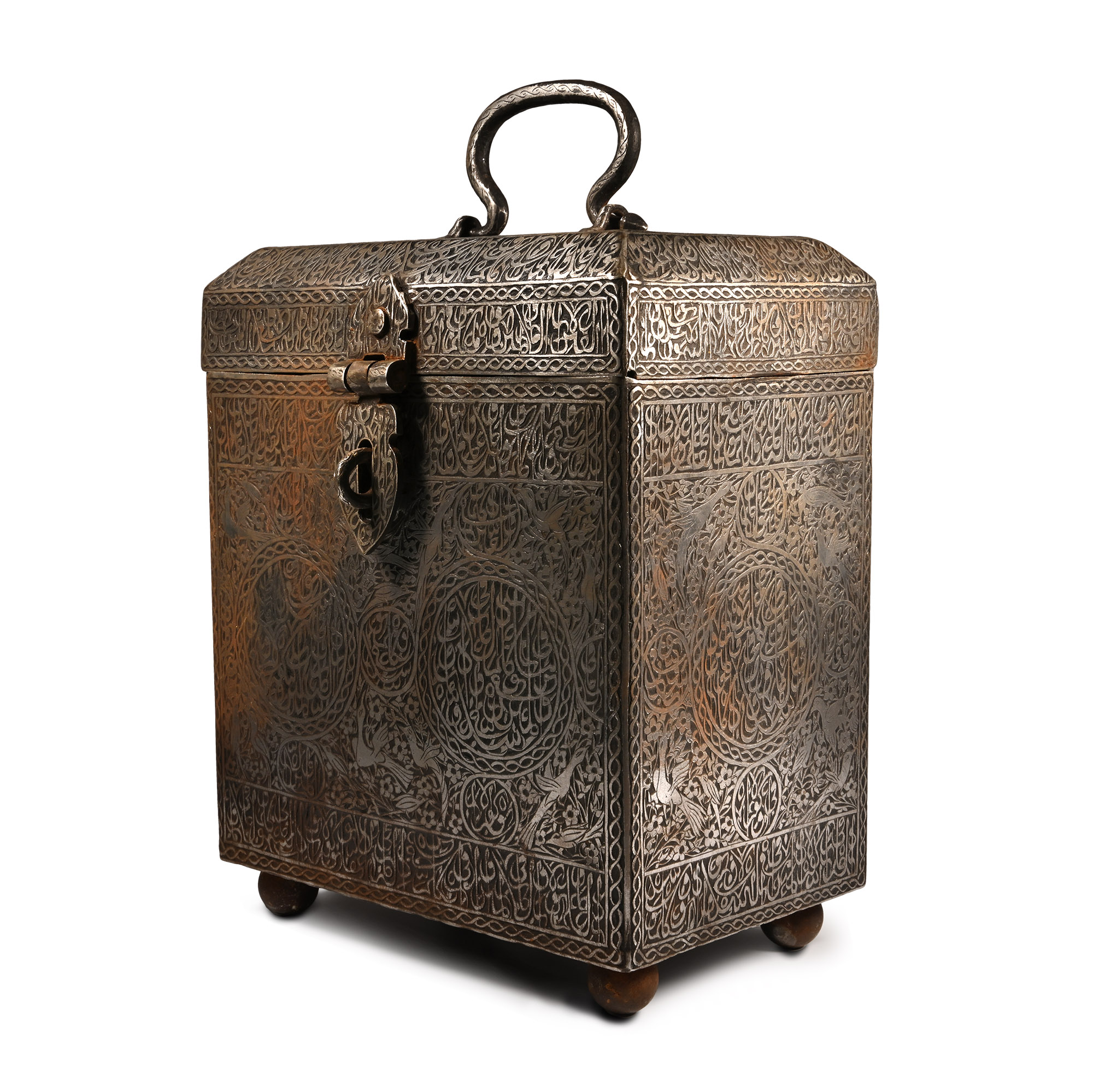 Western Asiatic Style Steel Calligraphic Strong Box