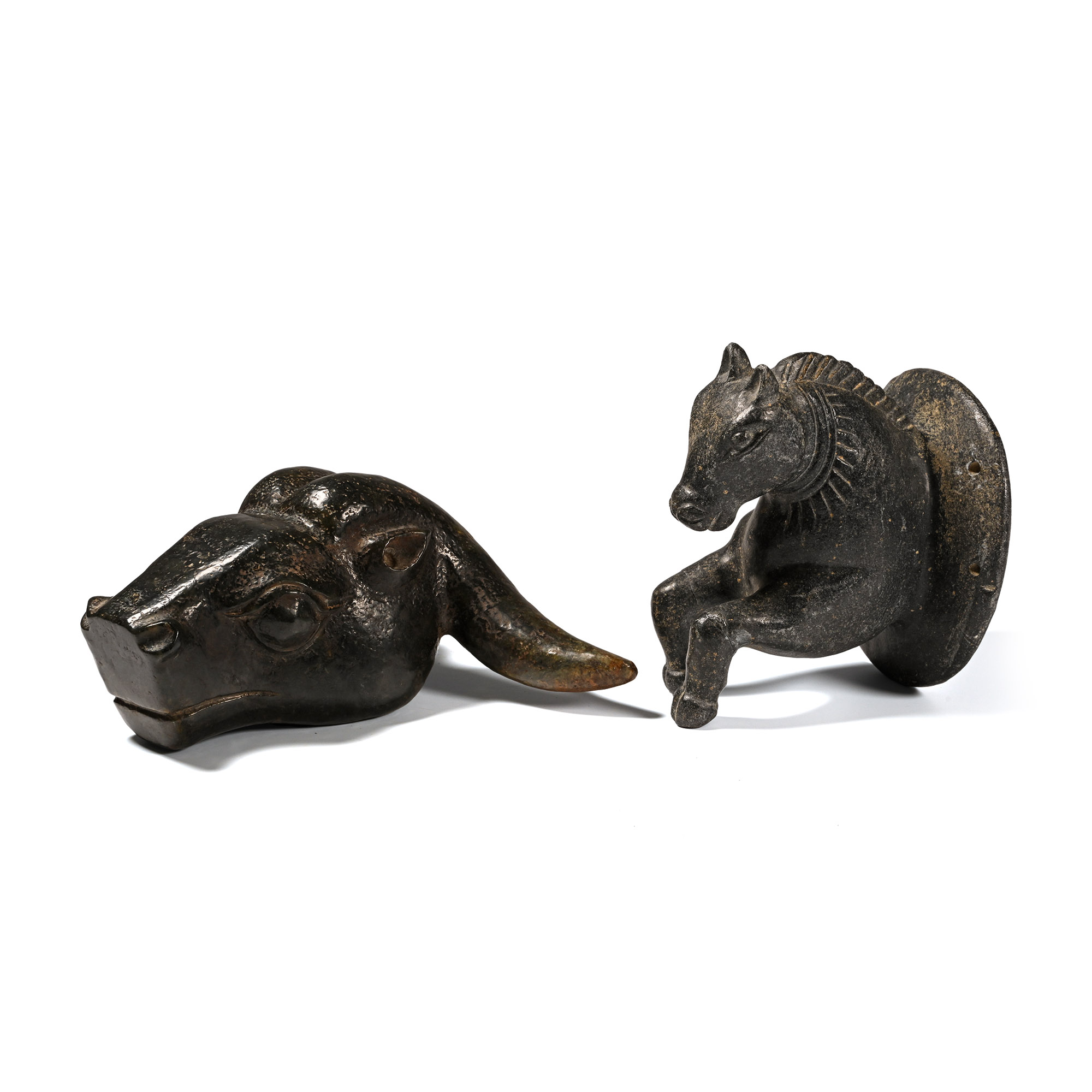 Western Asiatic Style Carved Stone Animal Group