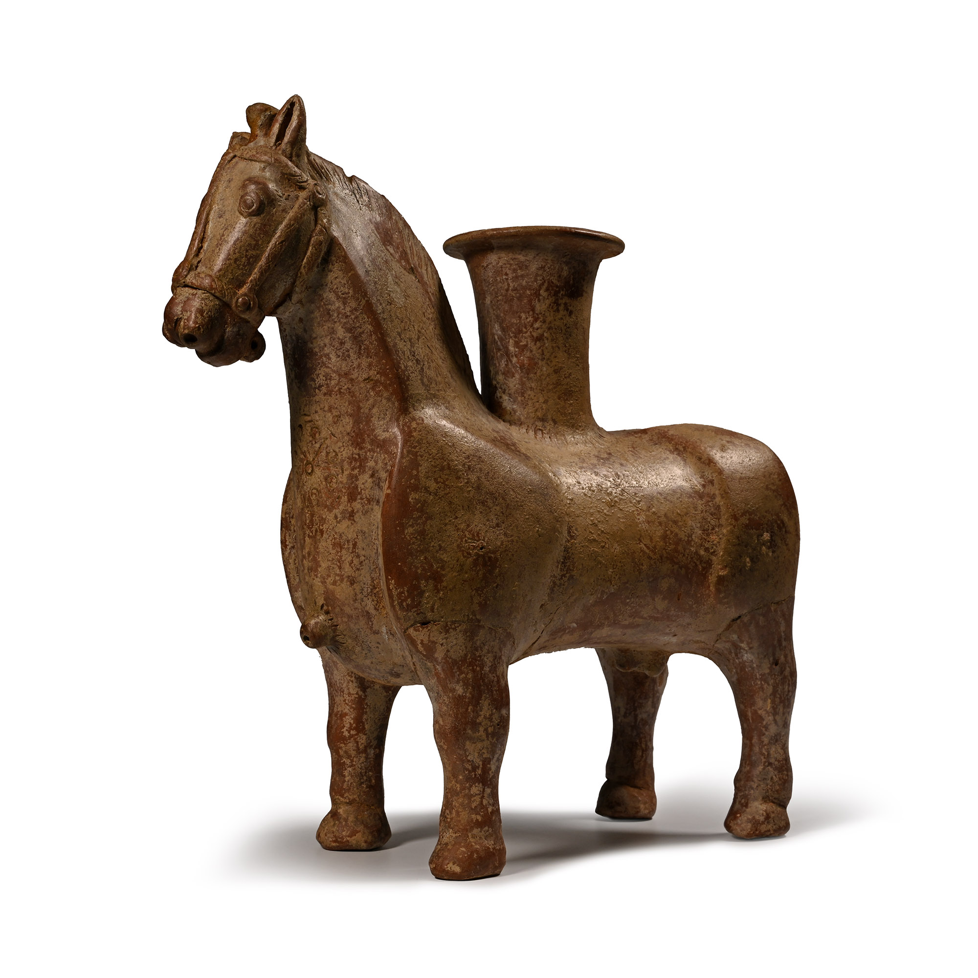 Western Asiatic Style Ceramic Horse Rhyton