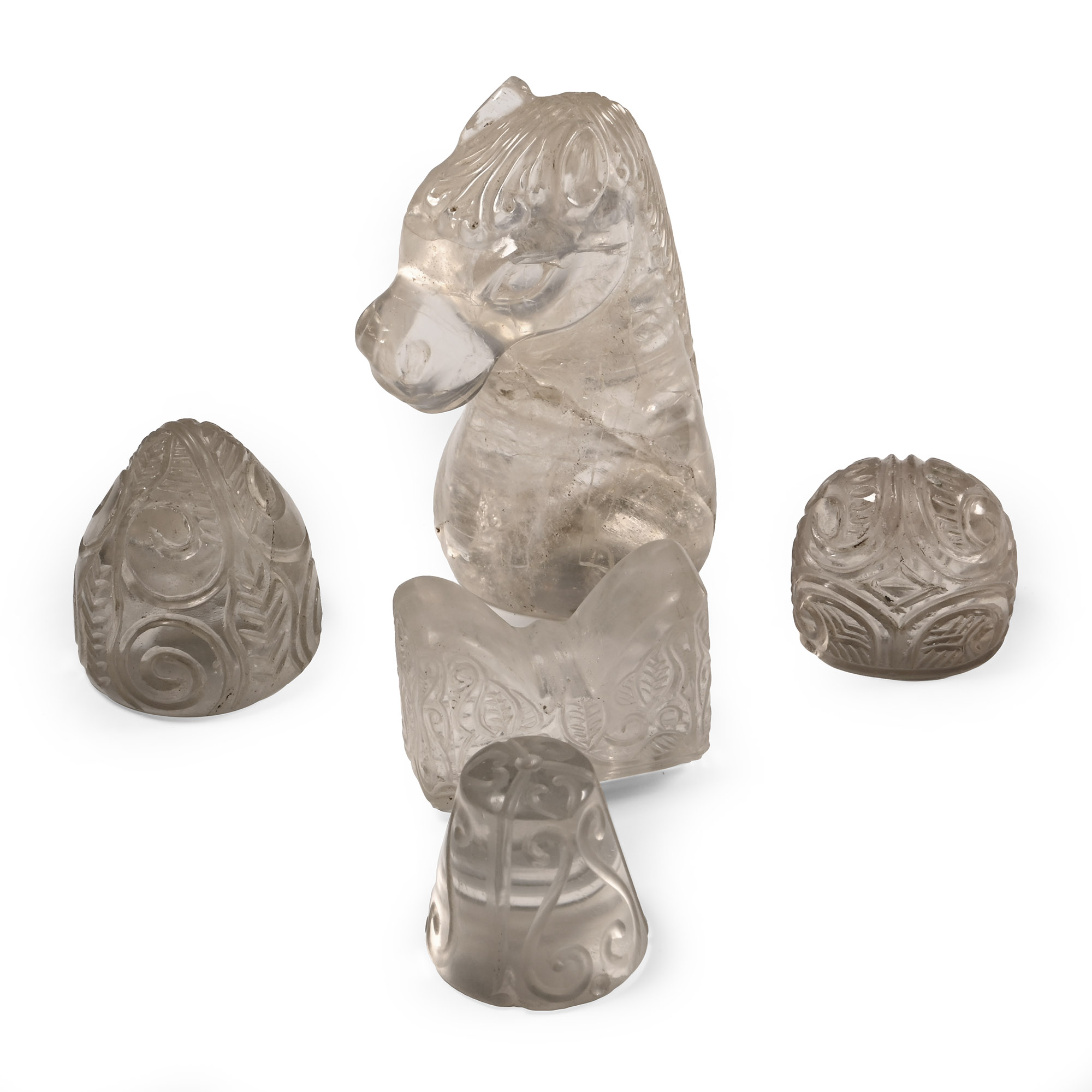 Western Asiatic Style Rock Crystal Gaming Piece Group