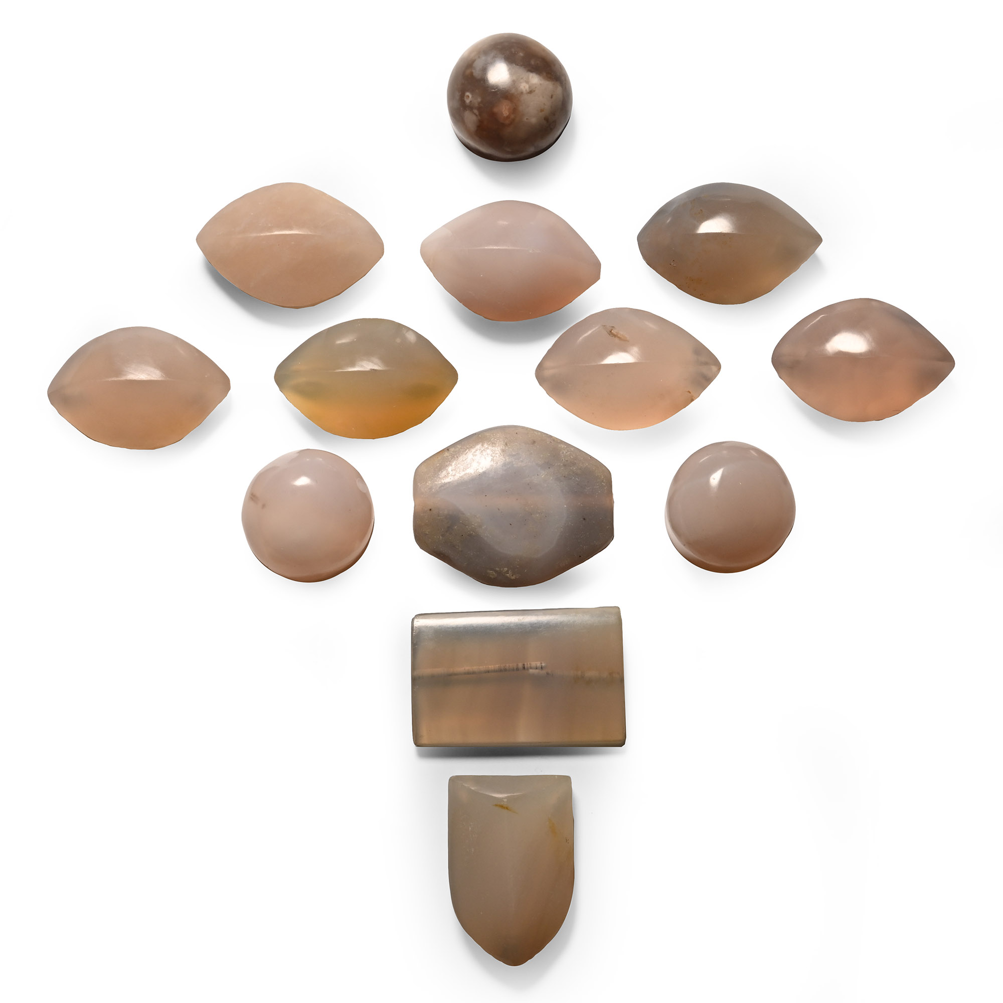 Western Asiatic Style Agate Bead and Mount Group