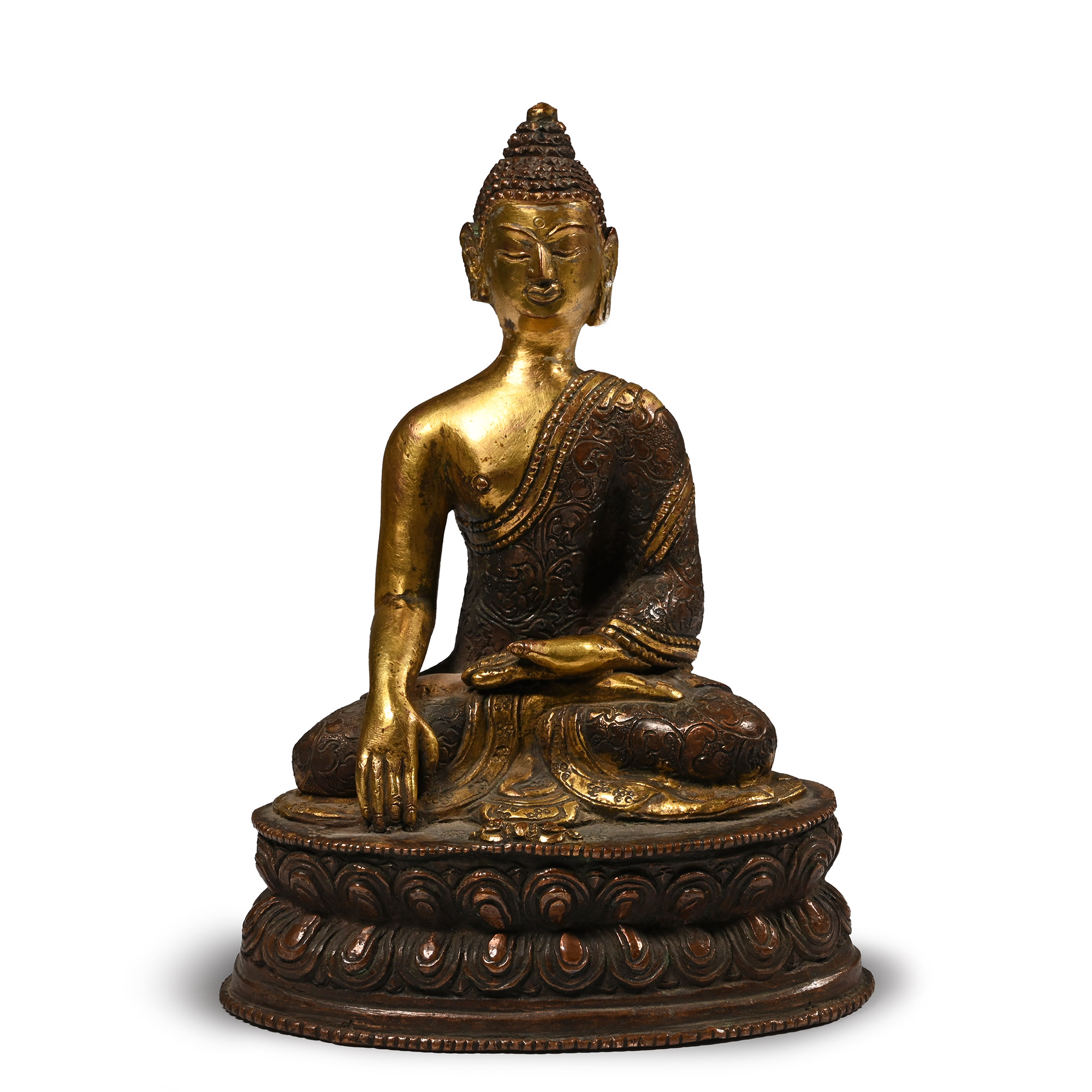 Tibetan Style Gilt Bronze Seated Buddha Statue