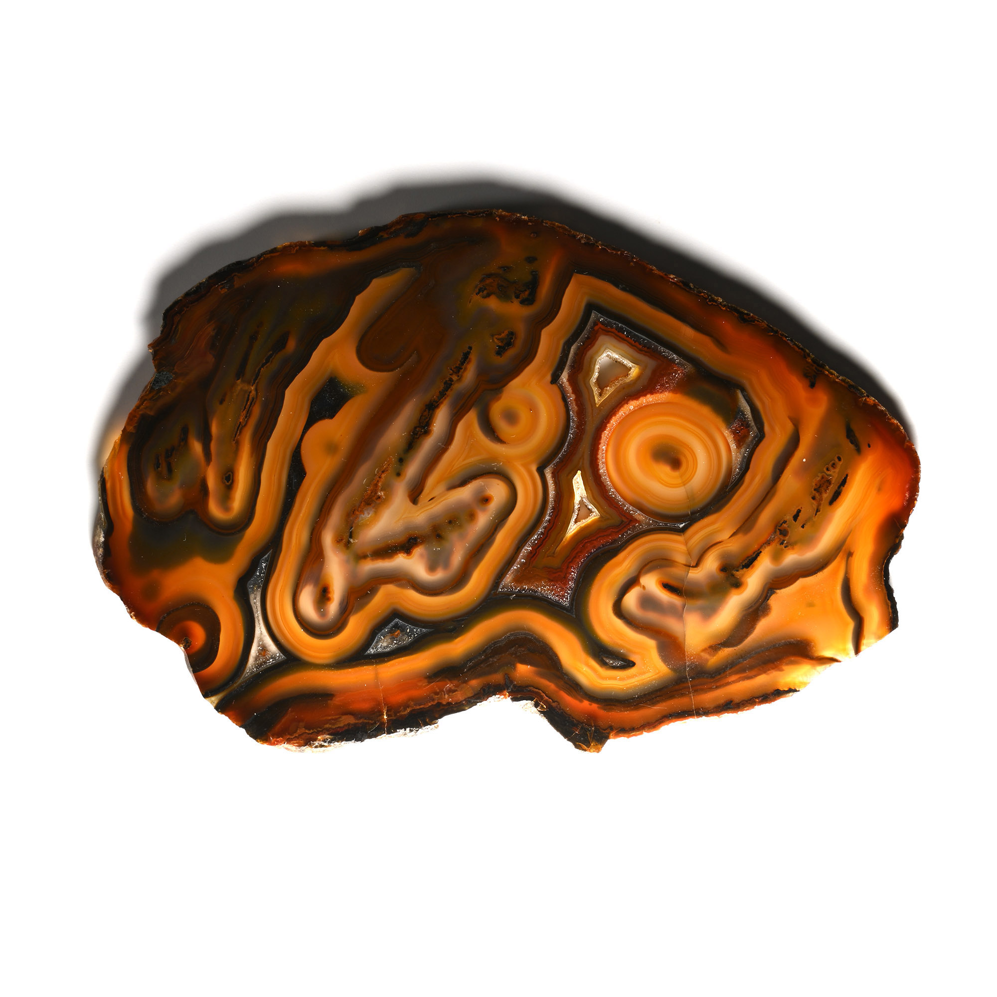 Cut and Polished 'Rango' Natural Banded Crazy Agate Slice