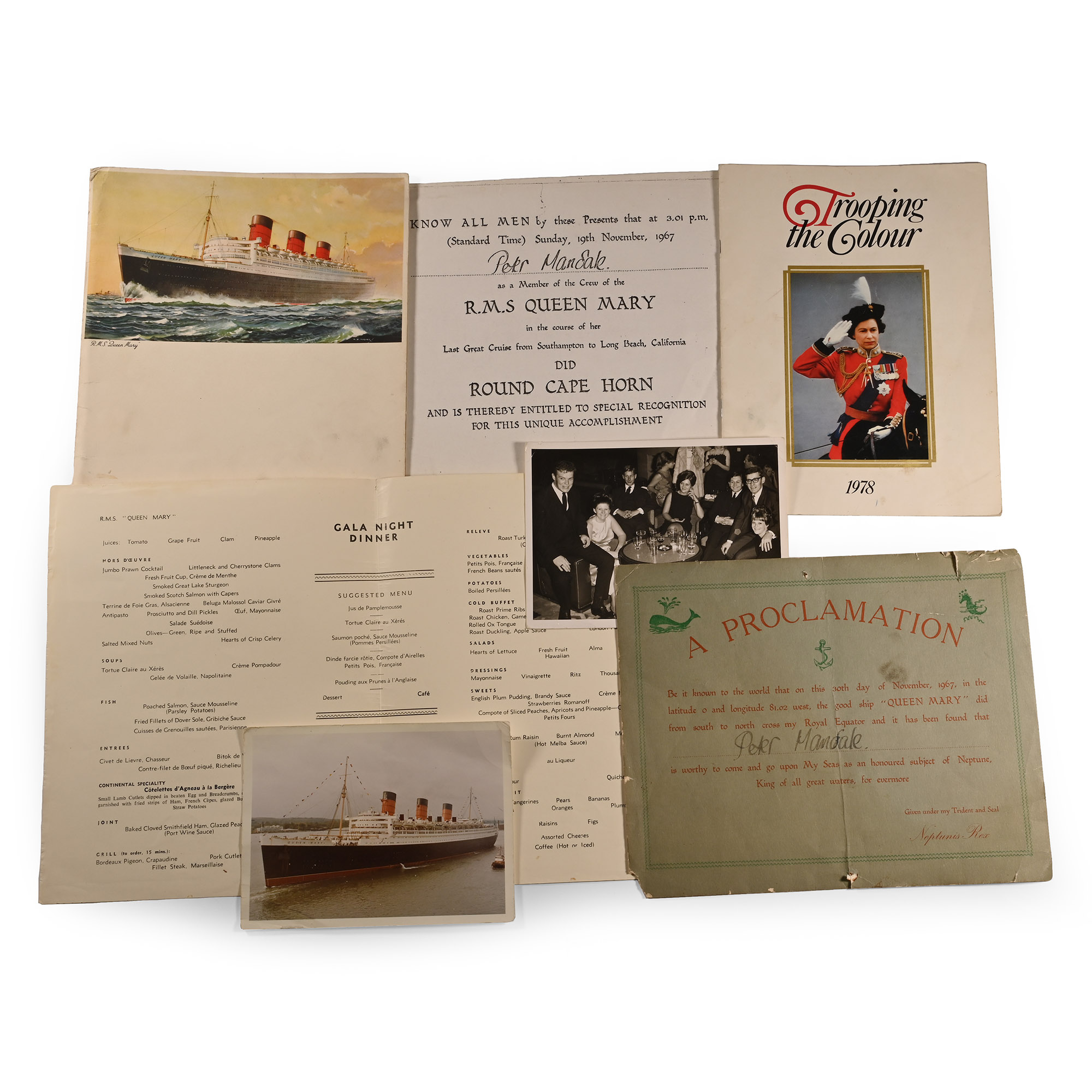 Queen Mary Ship Memorabilia Group