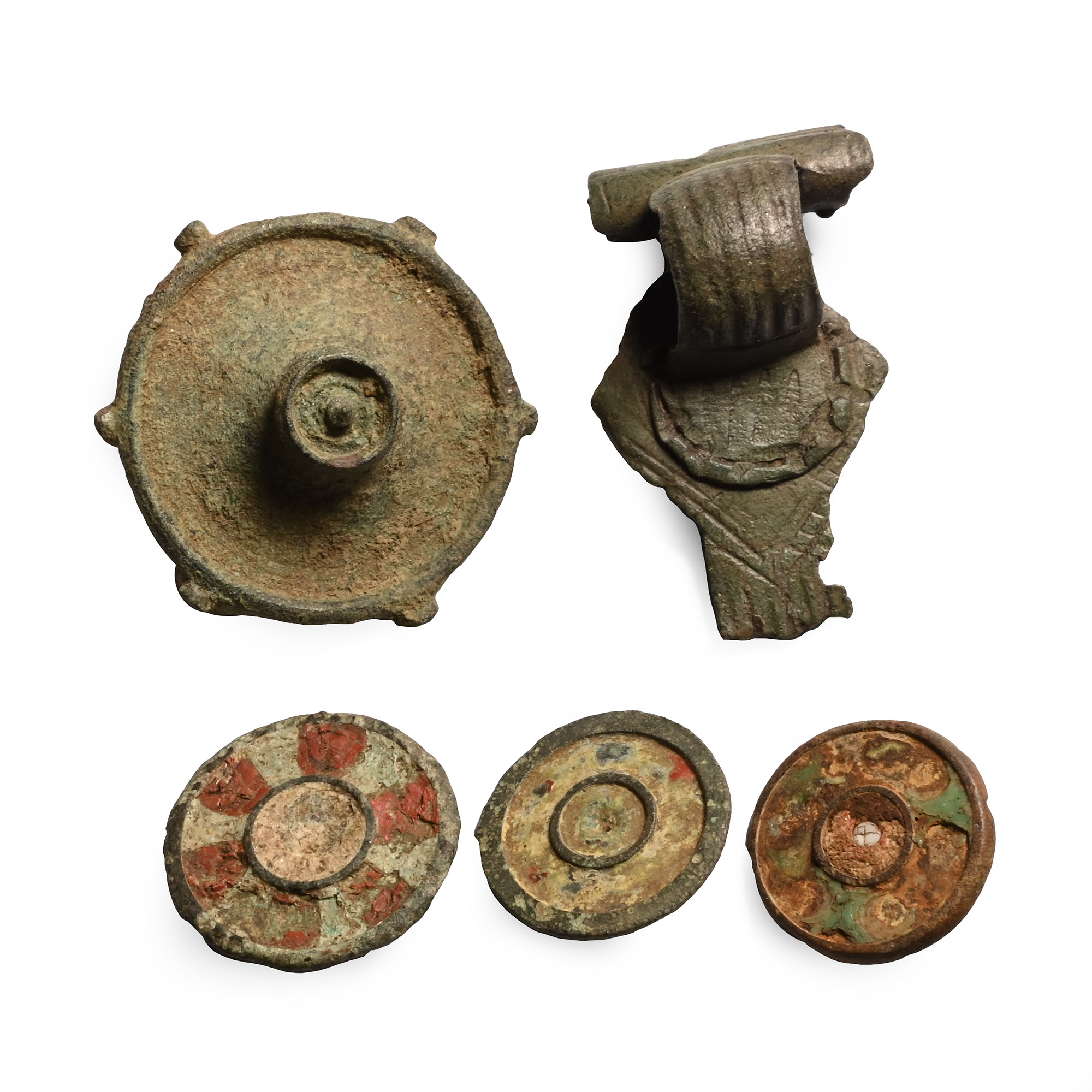 Roman Bronze Plate Brooch Group