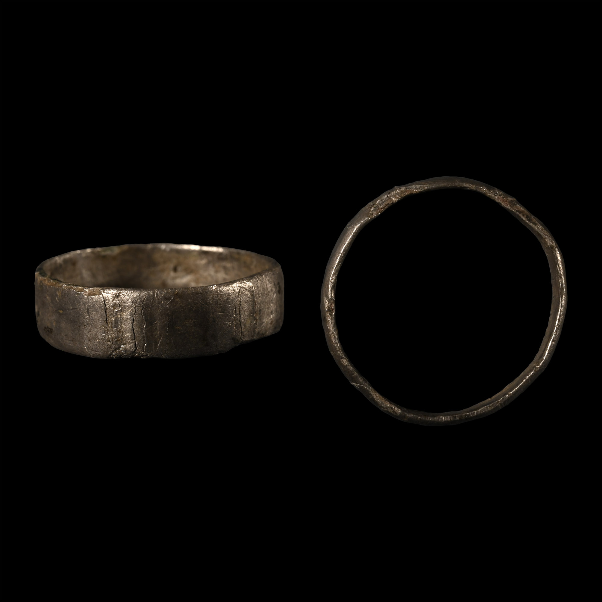 Roman Silver Ribbed Military Ring