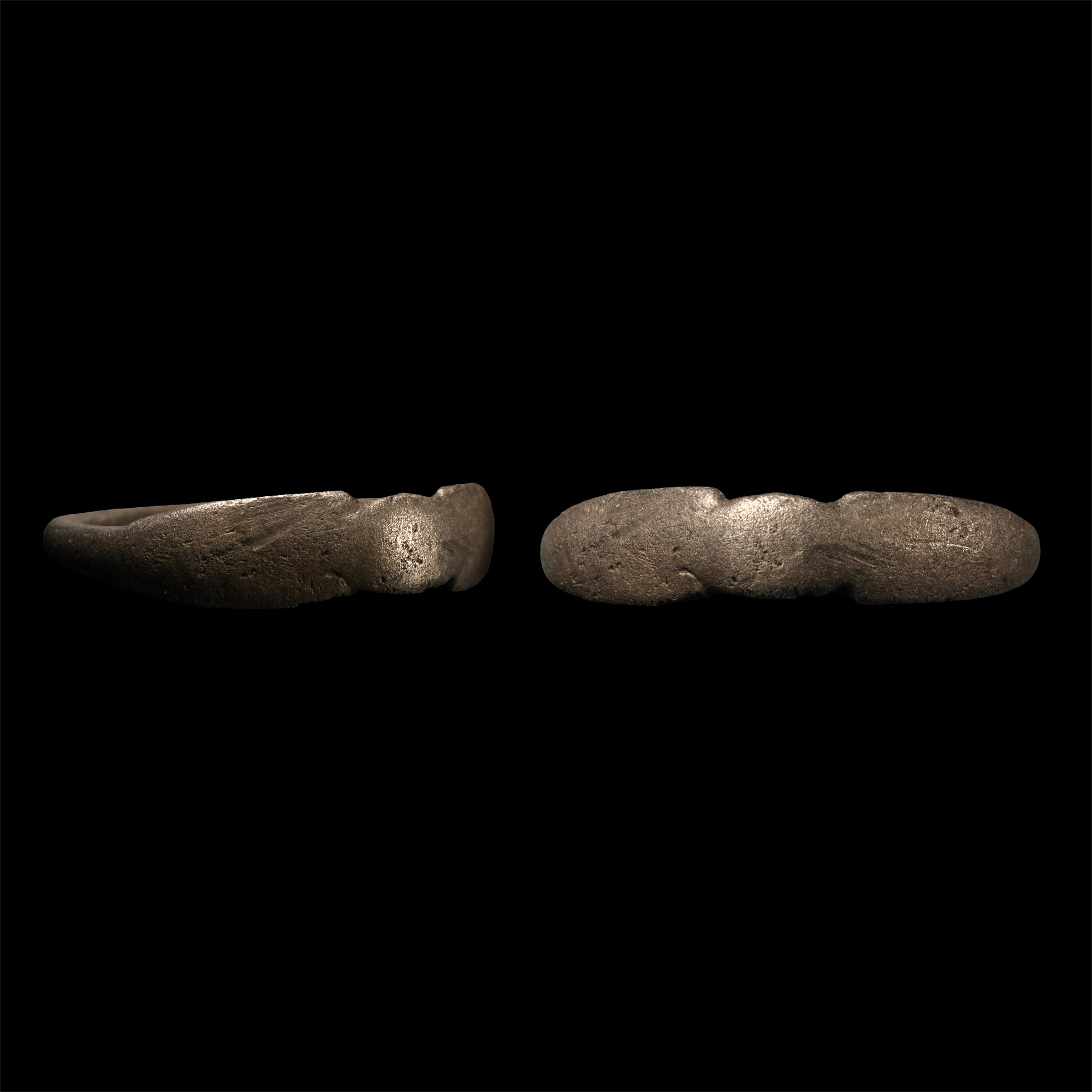 Roman Silver D-Shaped Ring