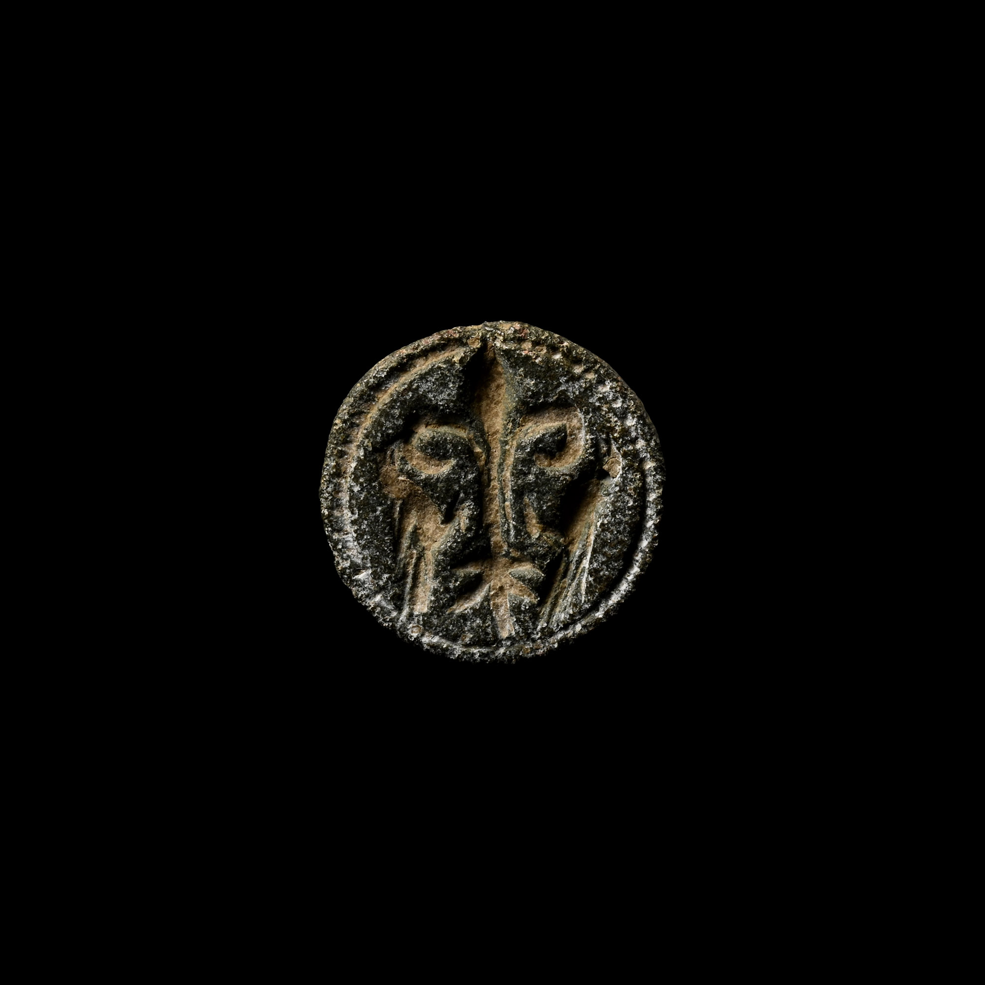 Medieval Bronze Seal Matrix with Fleur-de-Lys