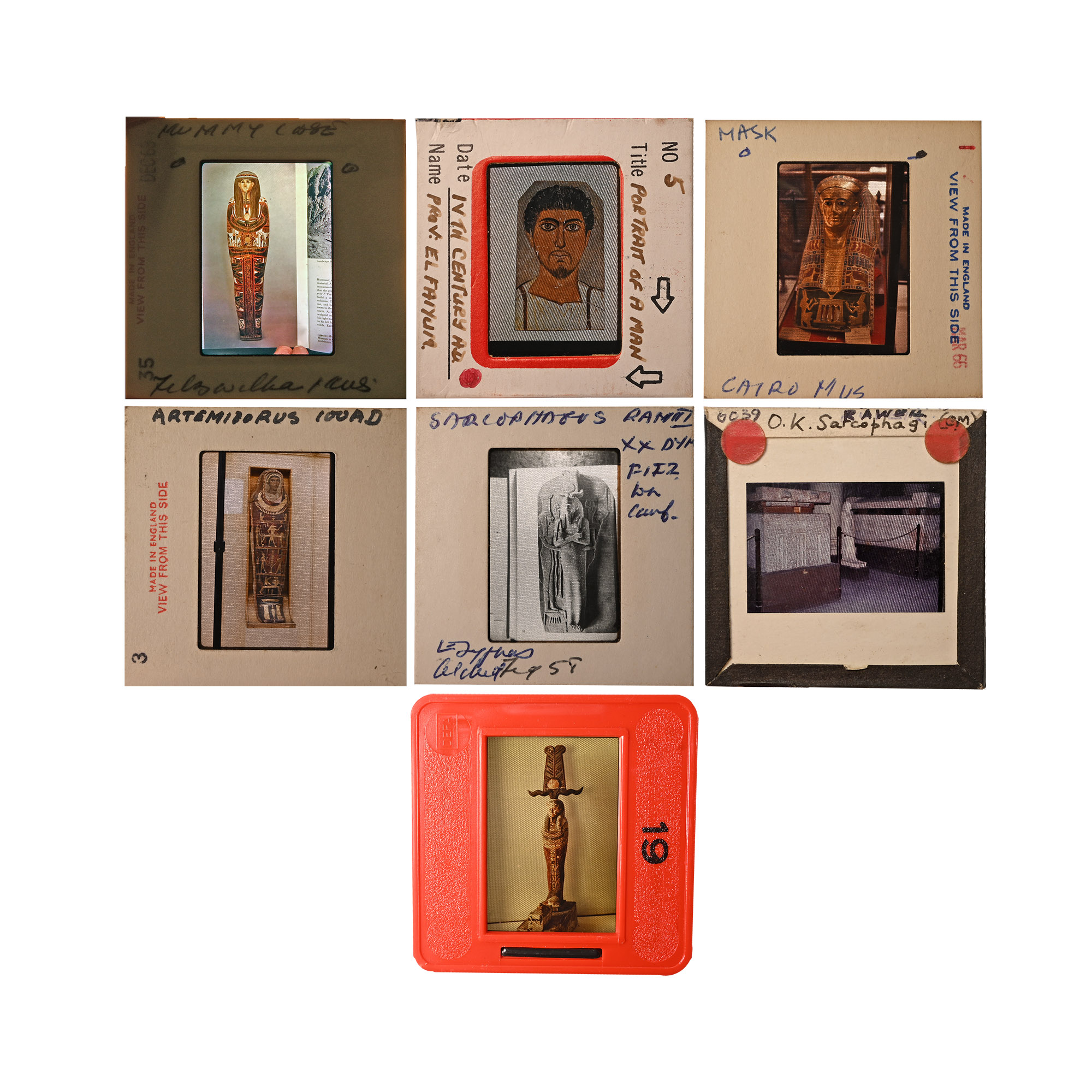Historic Collection of 825 Slides of Archaeological Objects From Egypt