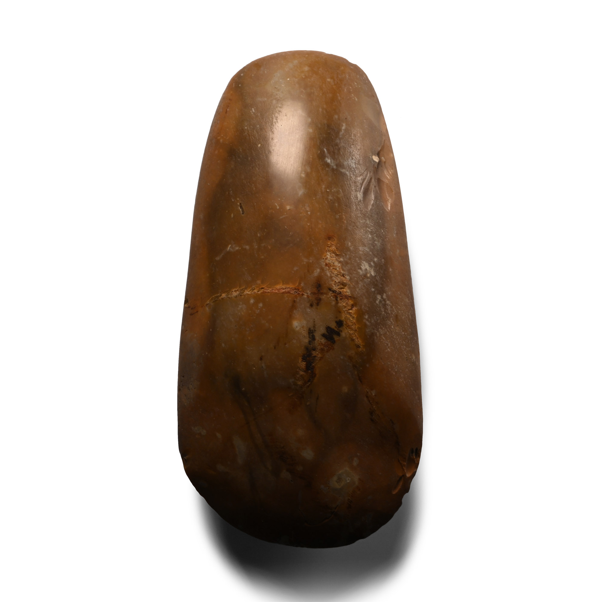 'The Greenstead Green' Stone Age Polished Brown Patinated Flint Axehead