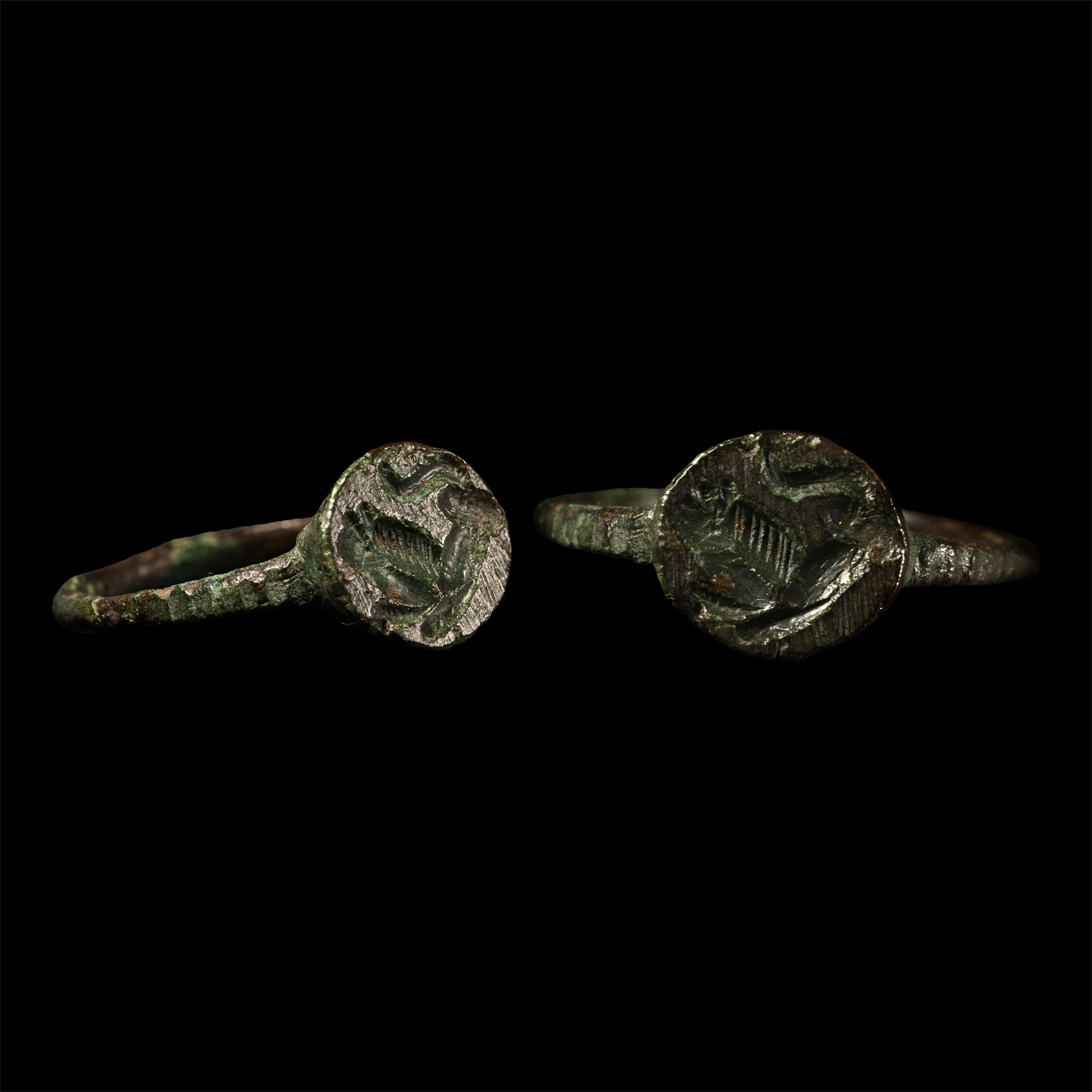 Germanic Bronze Ring with Leaping Lion