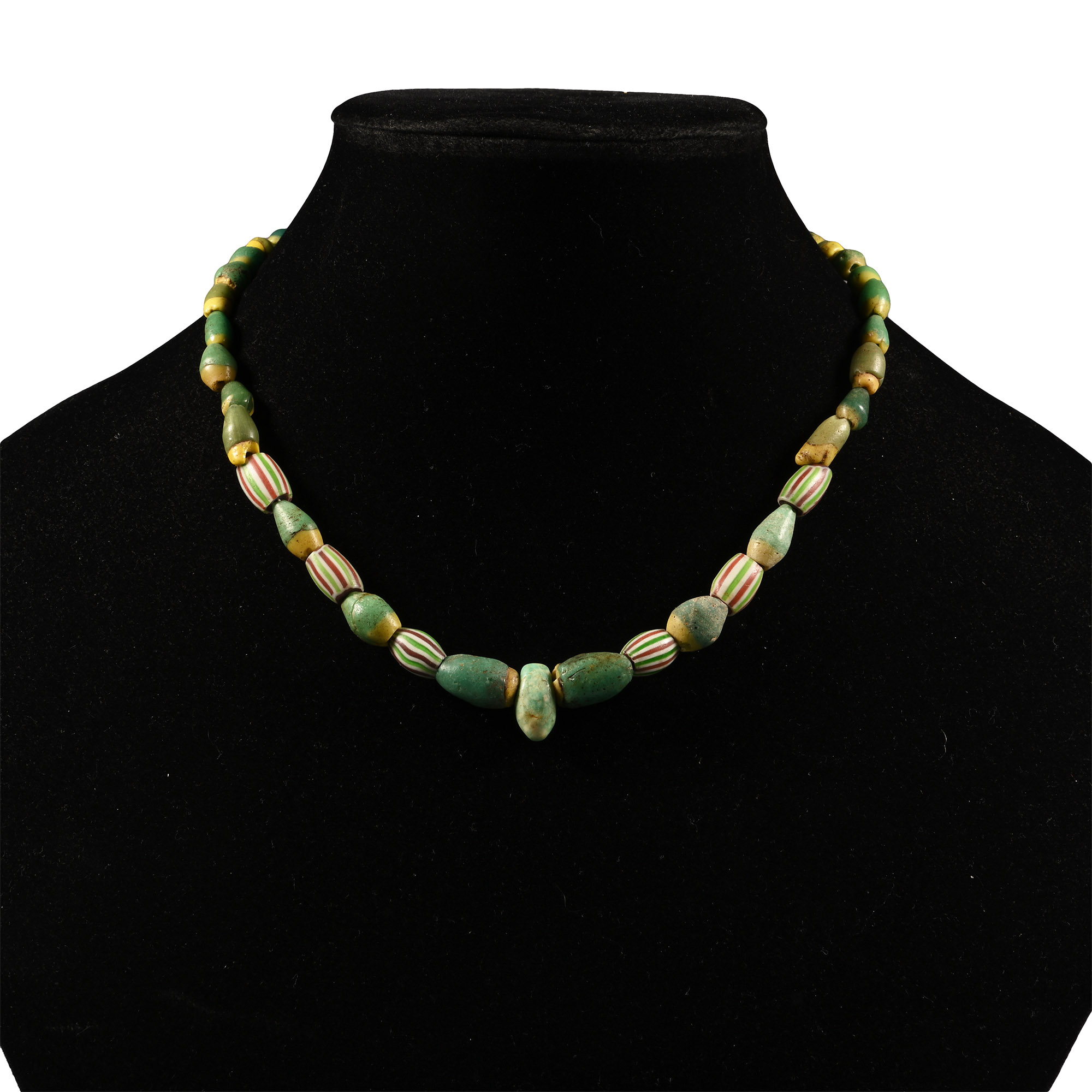 Western Asiatic and Other Green Glass Bead Necklace