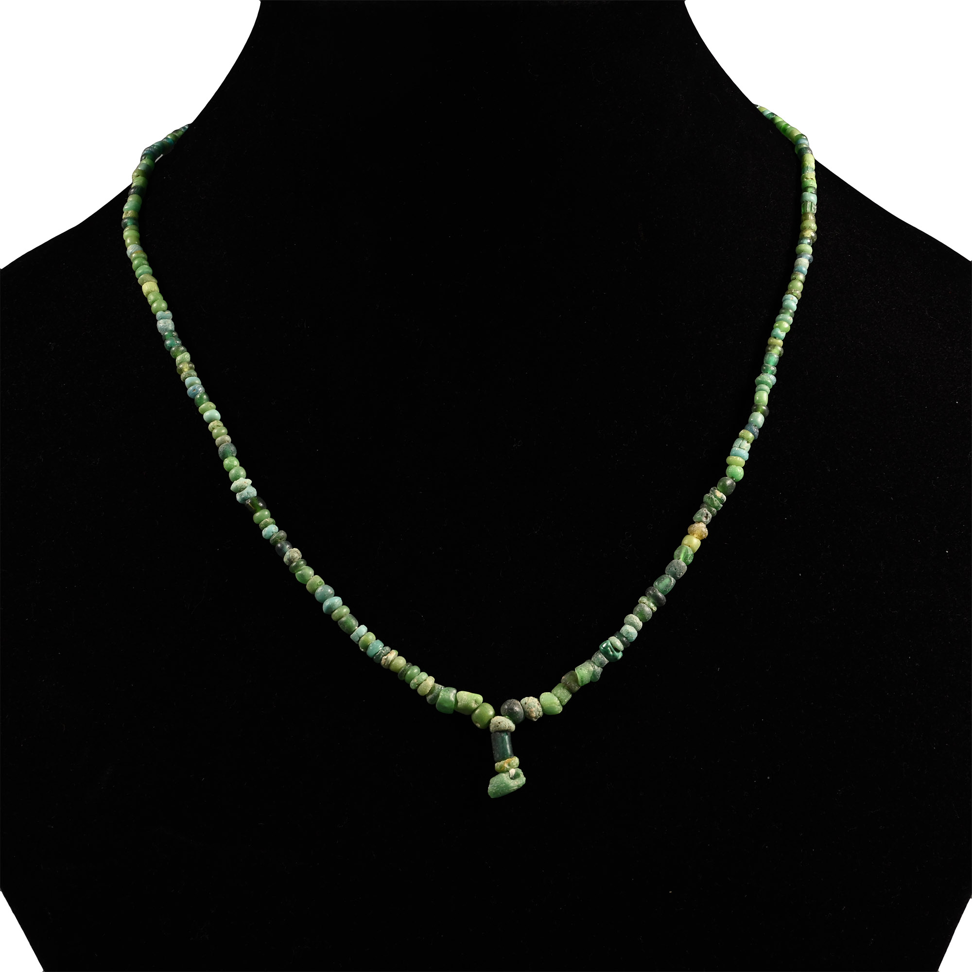 Roman Green Glass Bead Necklace String