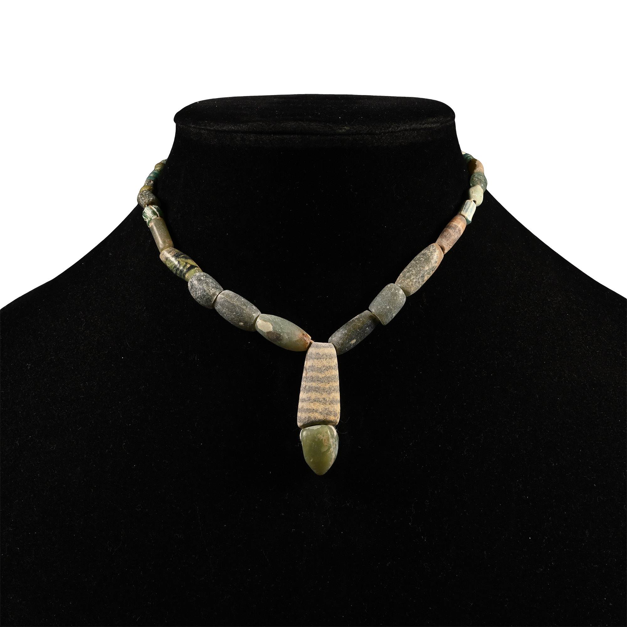 Roman Green Glass Bead Necklace String