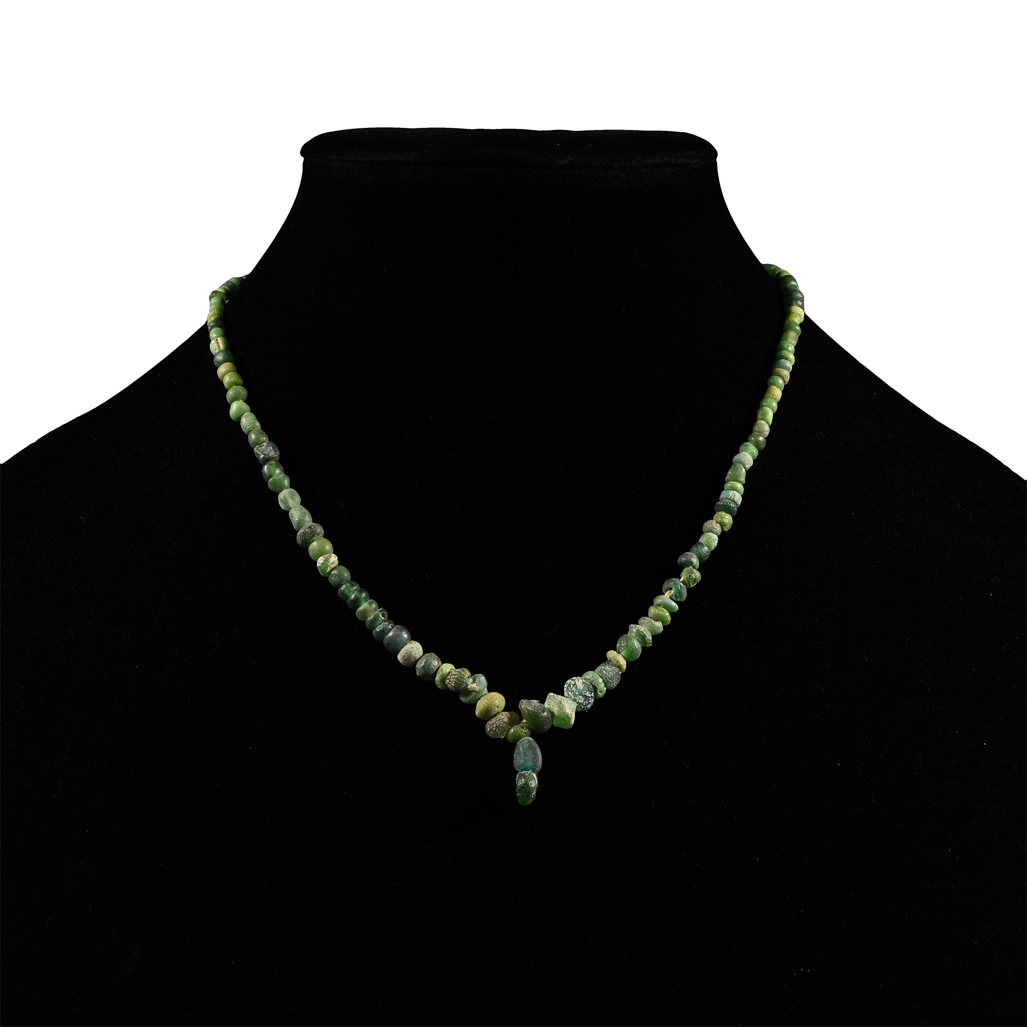 Roman Green Glass Bead Necklace String