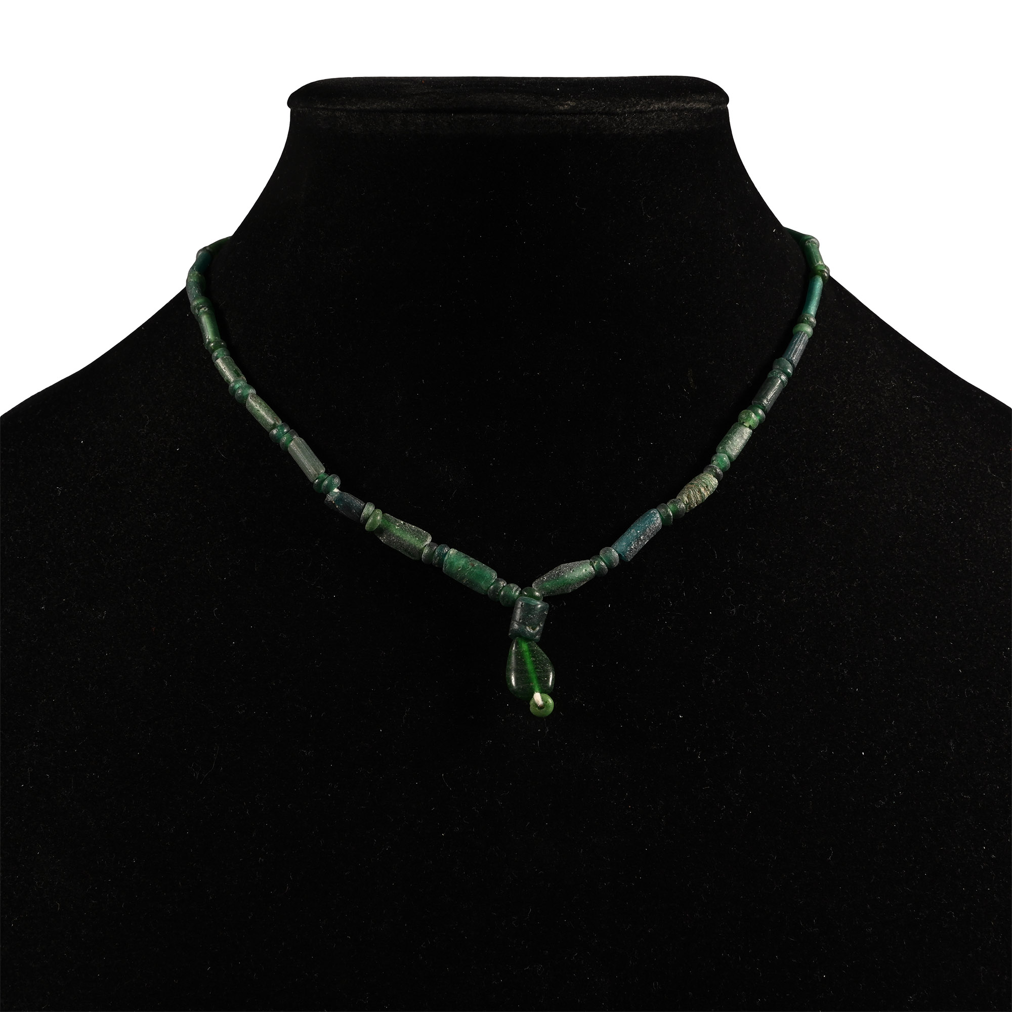 Roman Green Glass Bead Necklace String