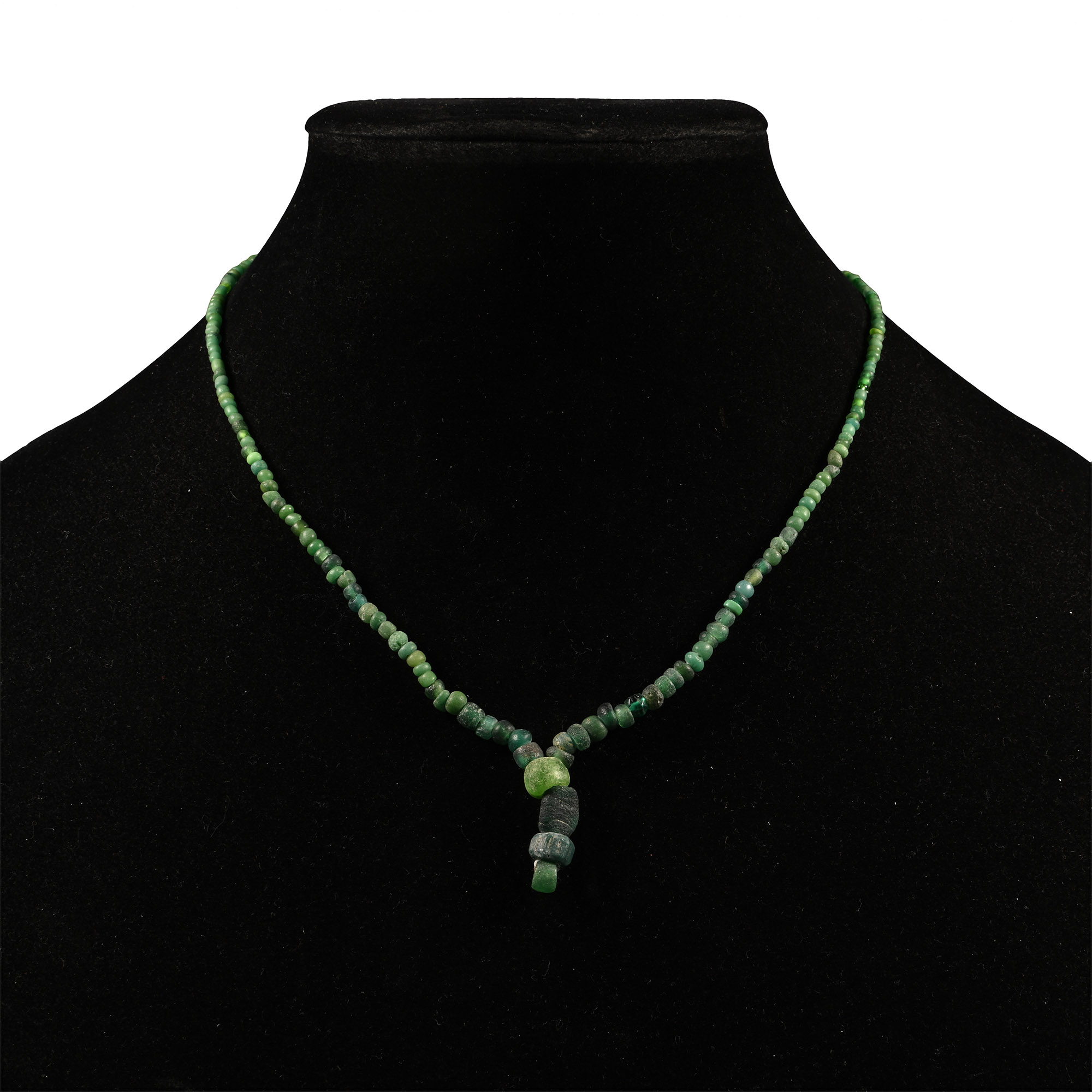 Roman Green Glass Bead Necklace String