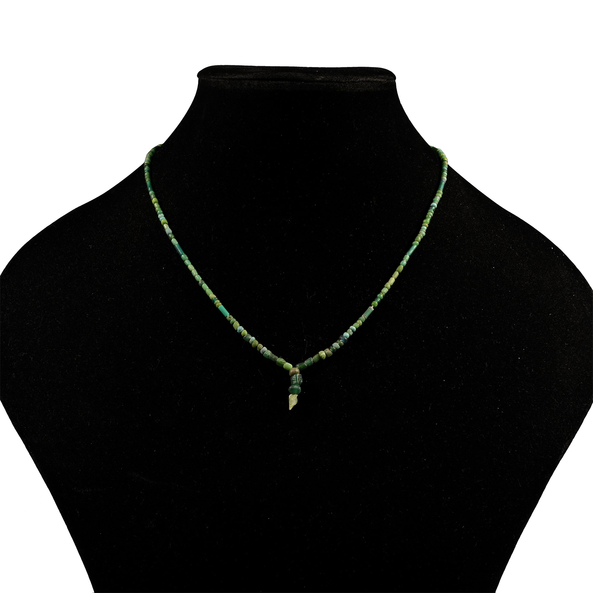Roman Green Glass Bead Necklace String