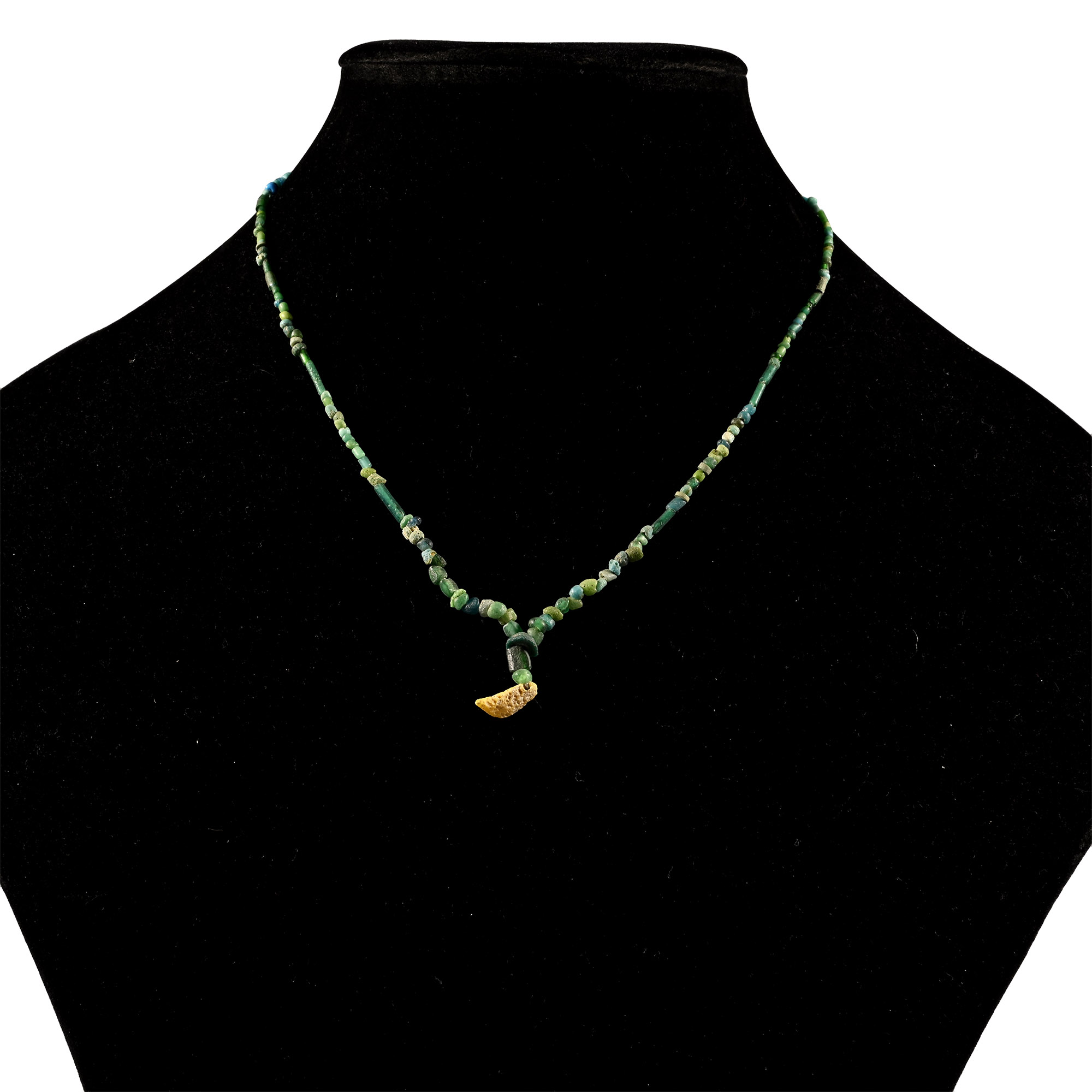 Roman Green Glass Bead Necklace String