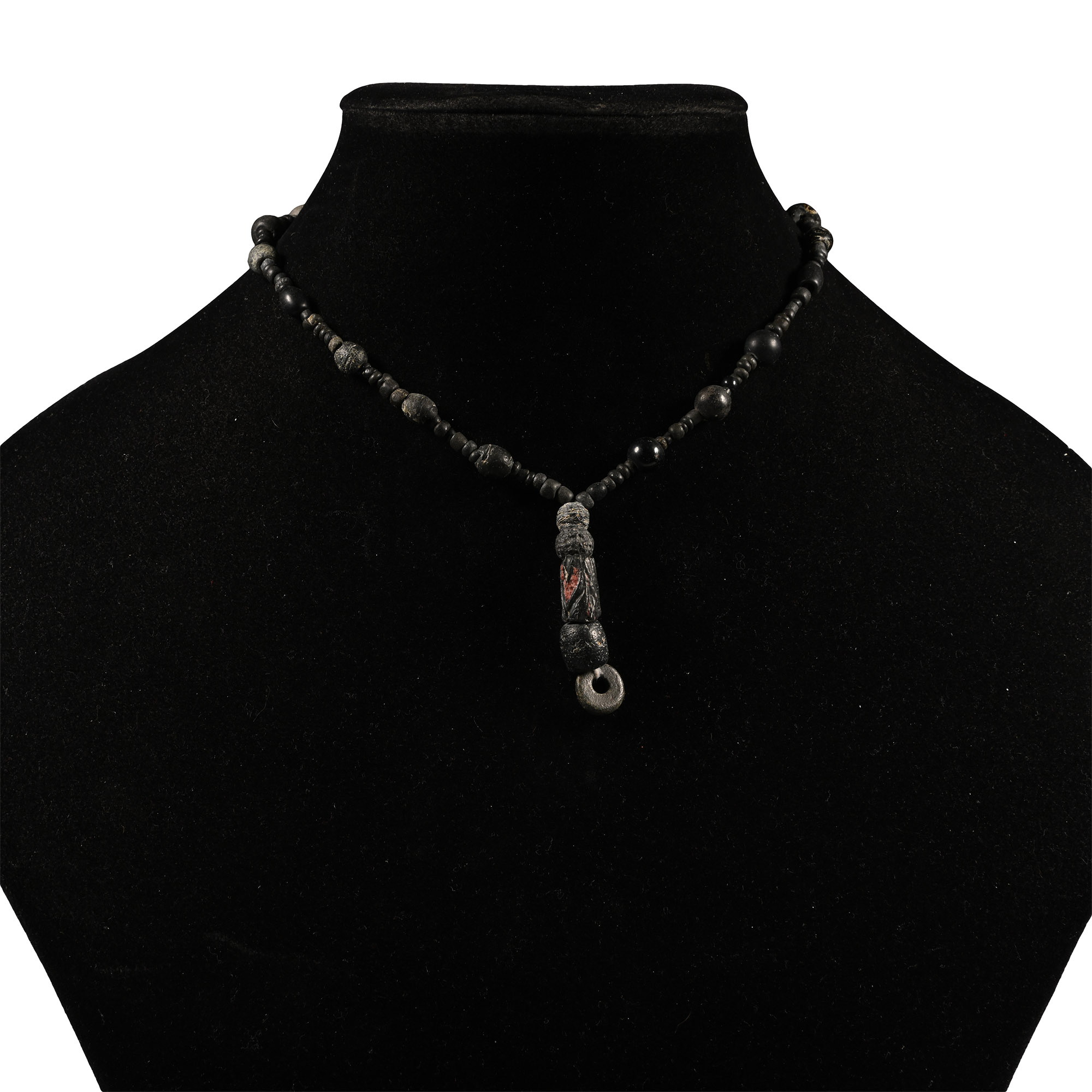 Roman Black Glass Bead Necklace String