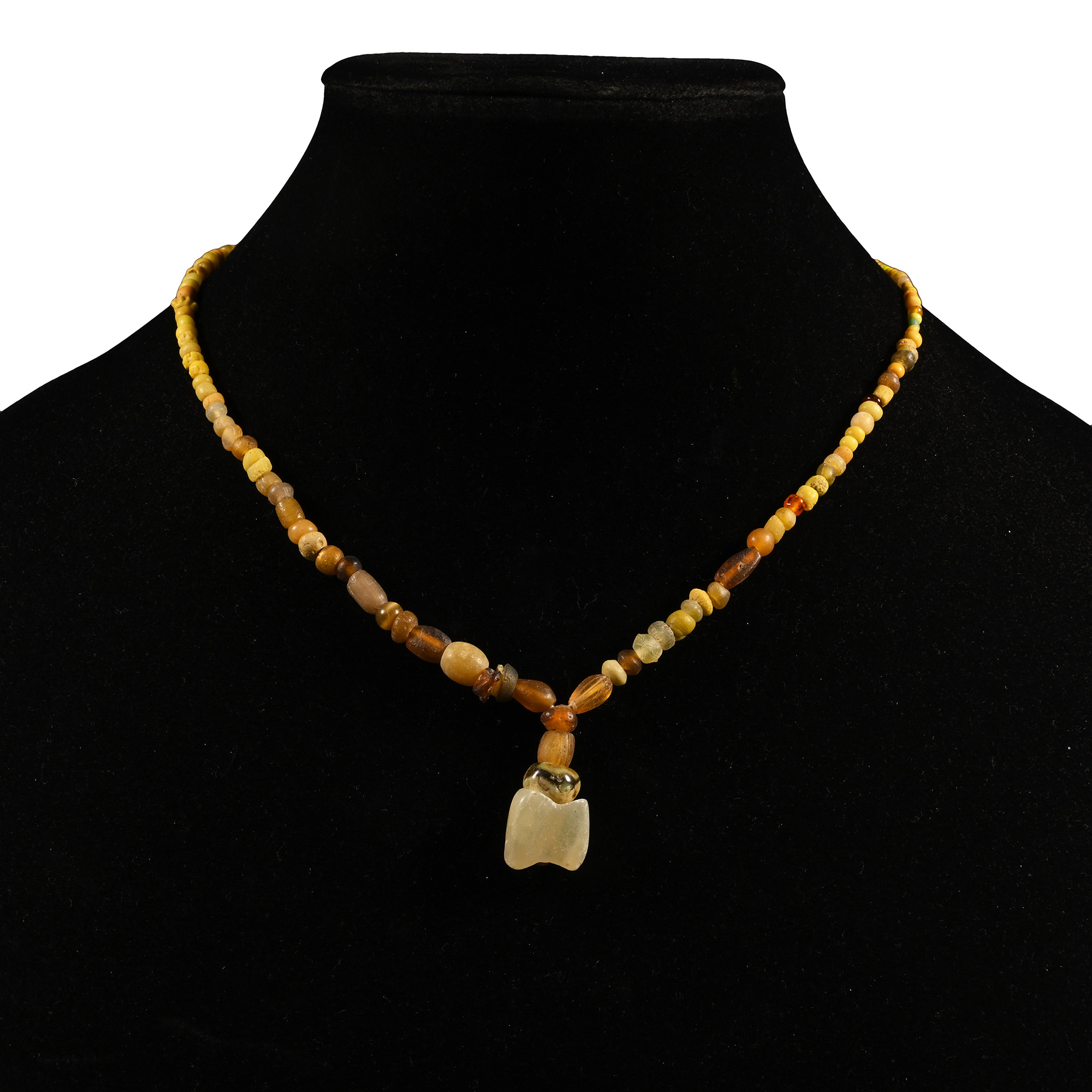 Roman Yellow Glass Bead Necklace String