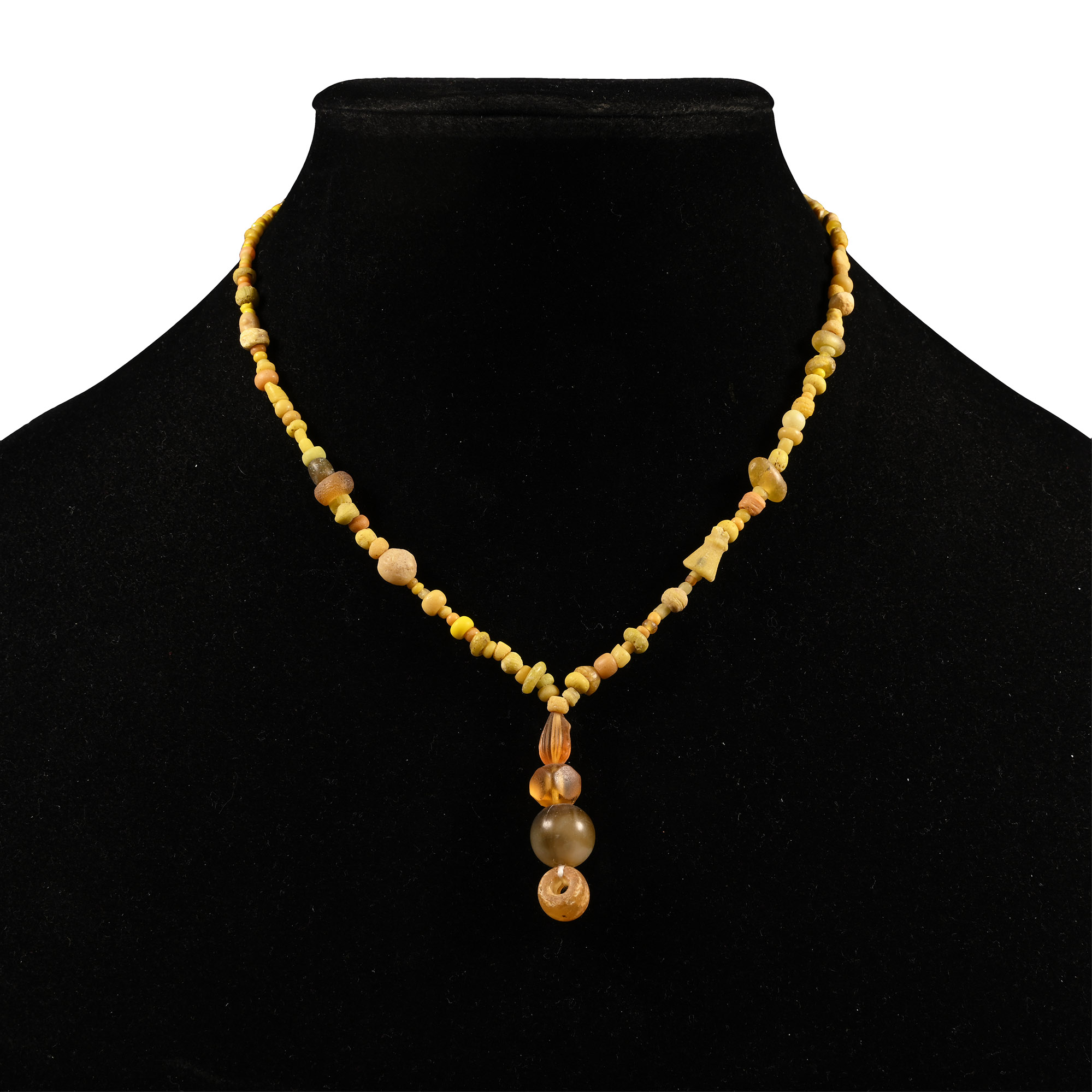 Roman Yellow Glass Bead Necklace String