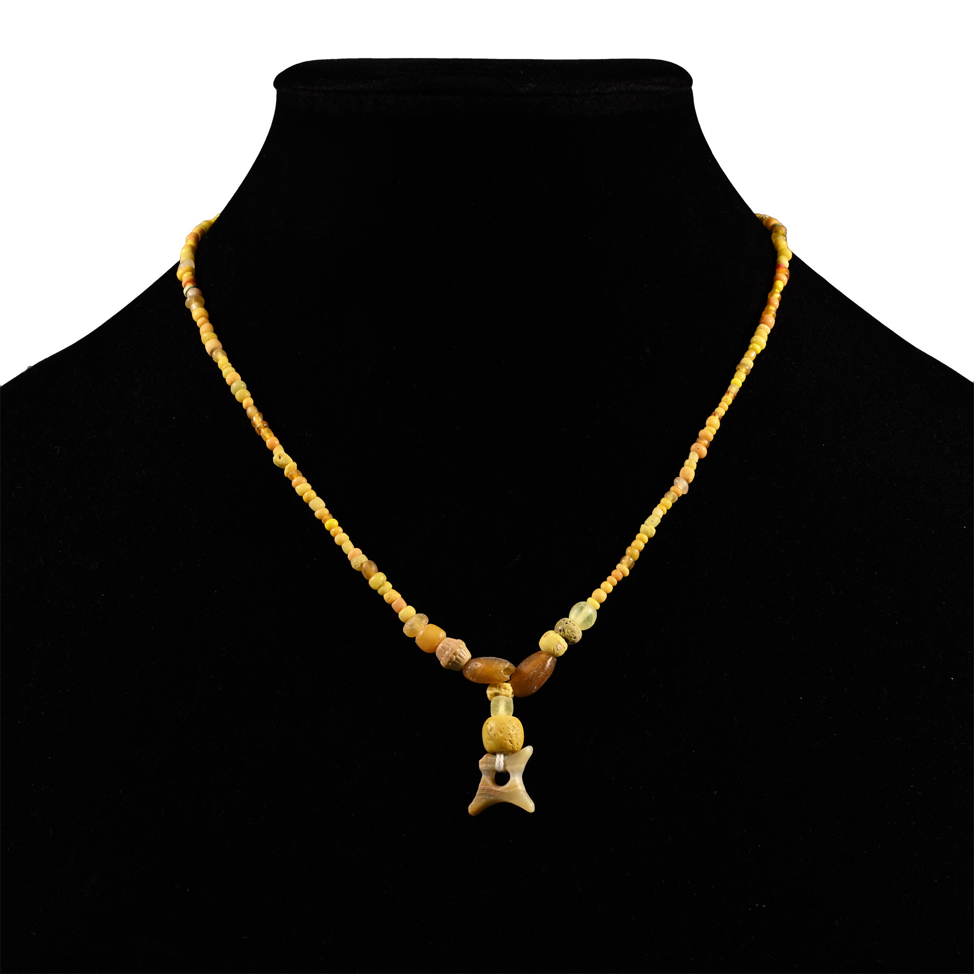 Roman Yellow Glass Bead Necklace String