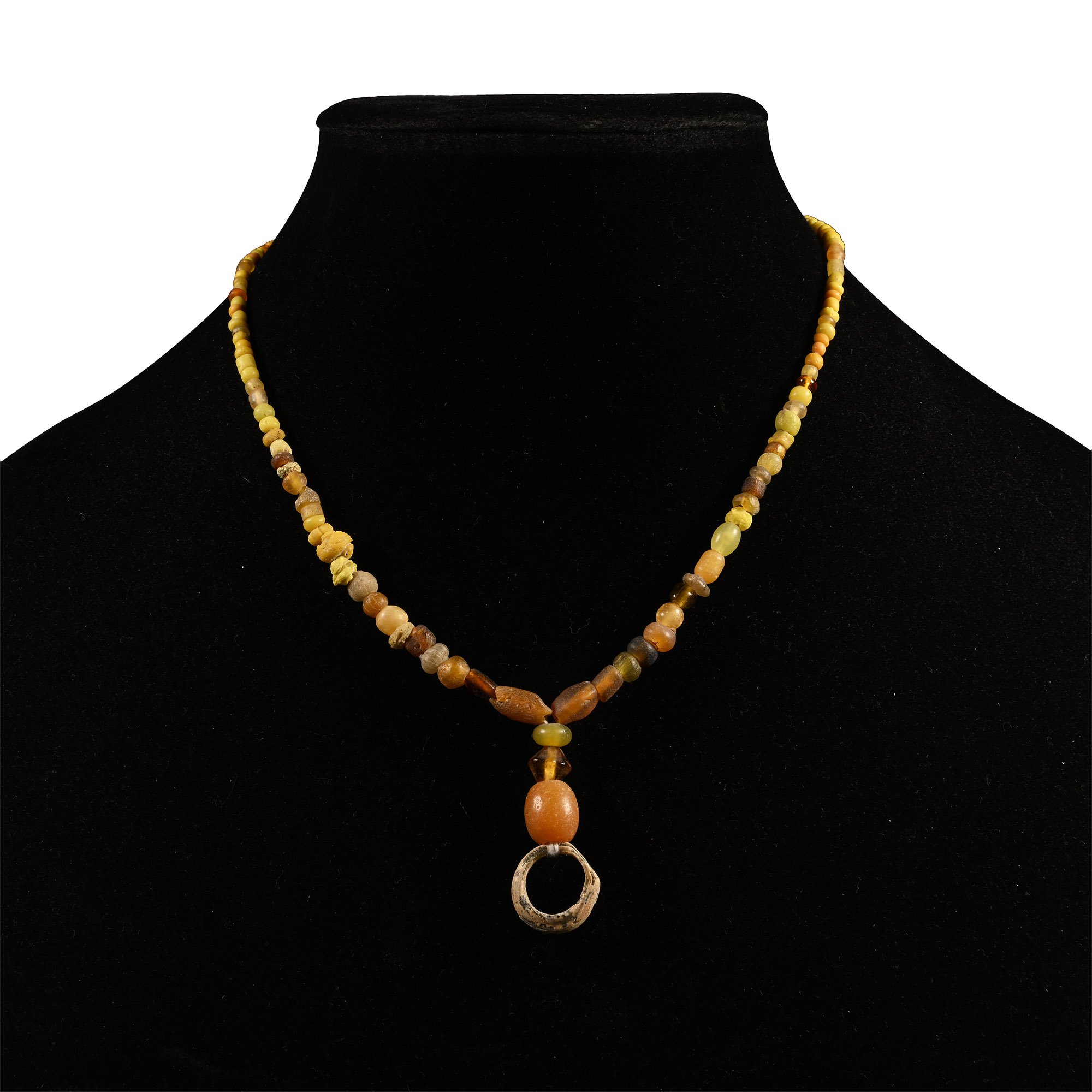 Roman Yellow Glass Bead Necklace String