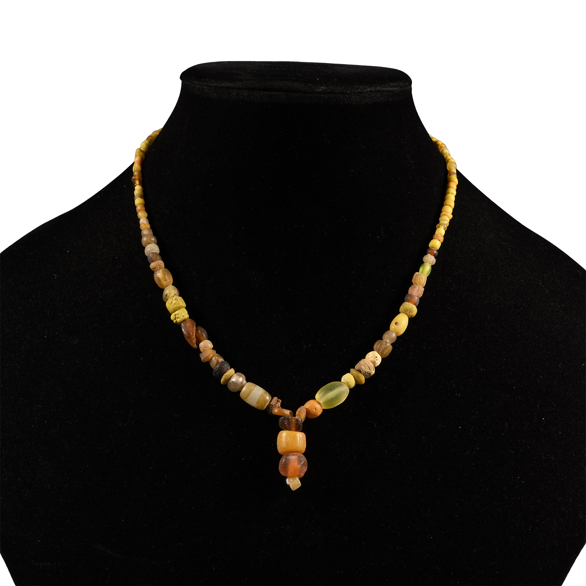 Roman Yellow Glass Bead Necklace String
