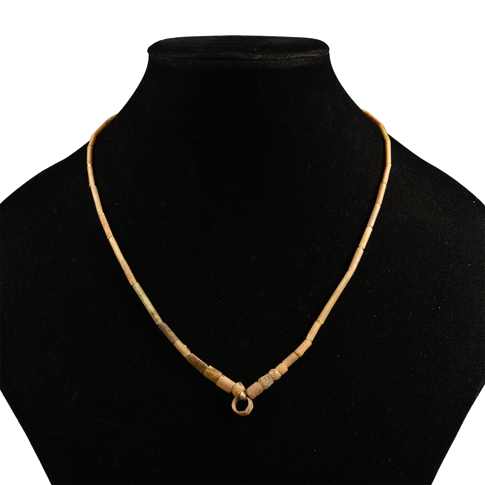 Roman Pale Yellow Glass Bead Necklace String