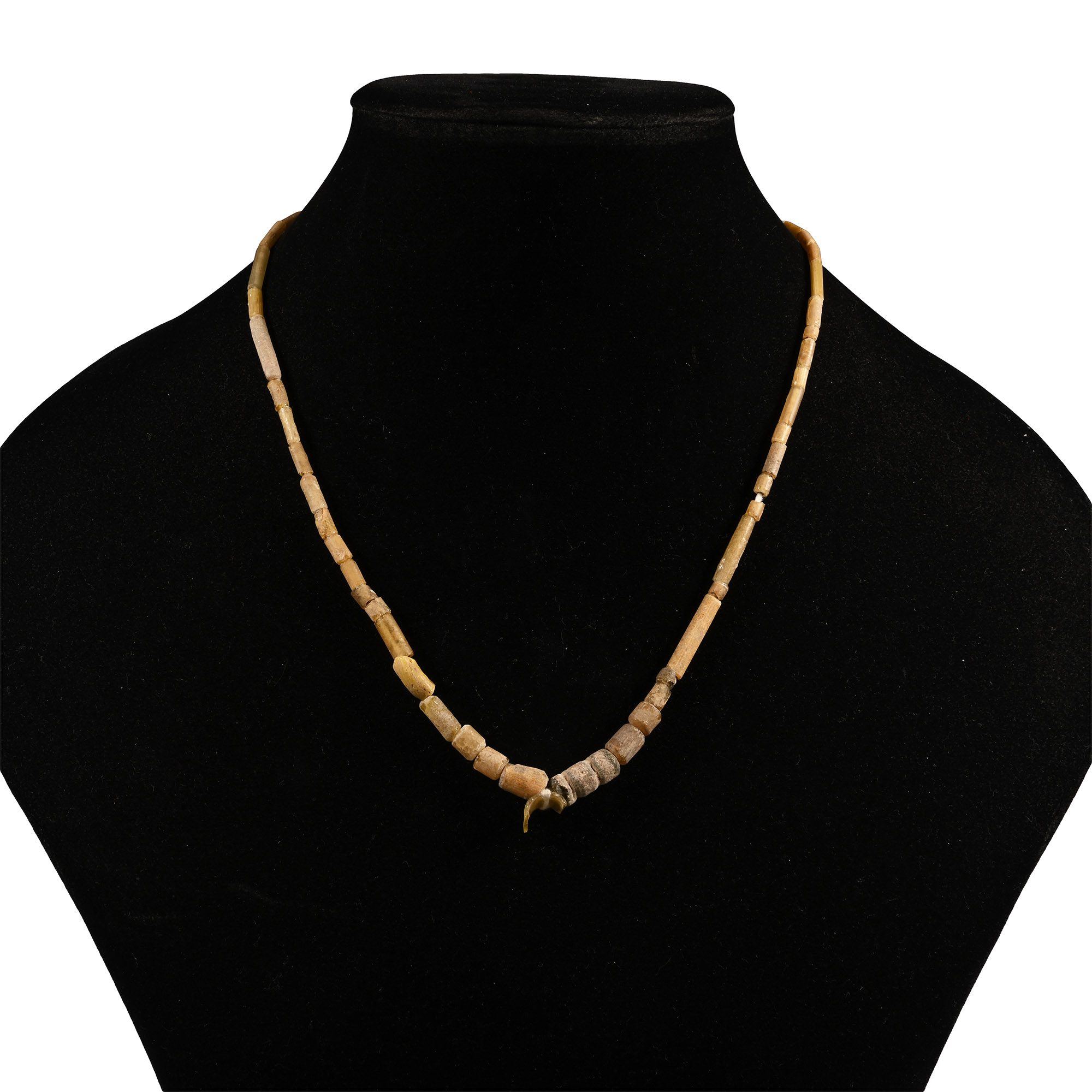 Roman Pale Yellow Glass Bead Necklace String