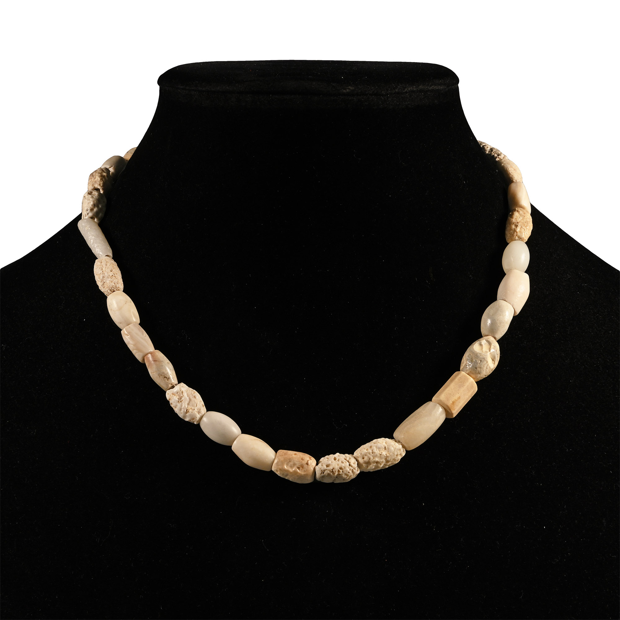 Western Asiatic White Stone Bead Necklace String