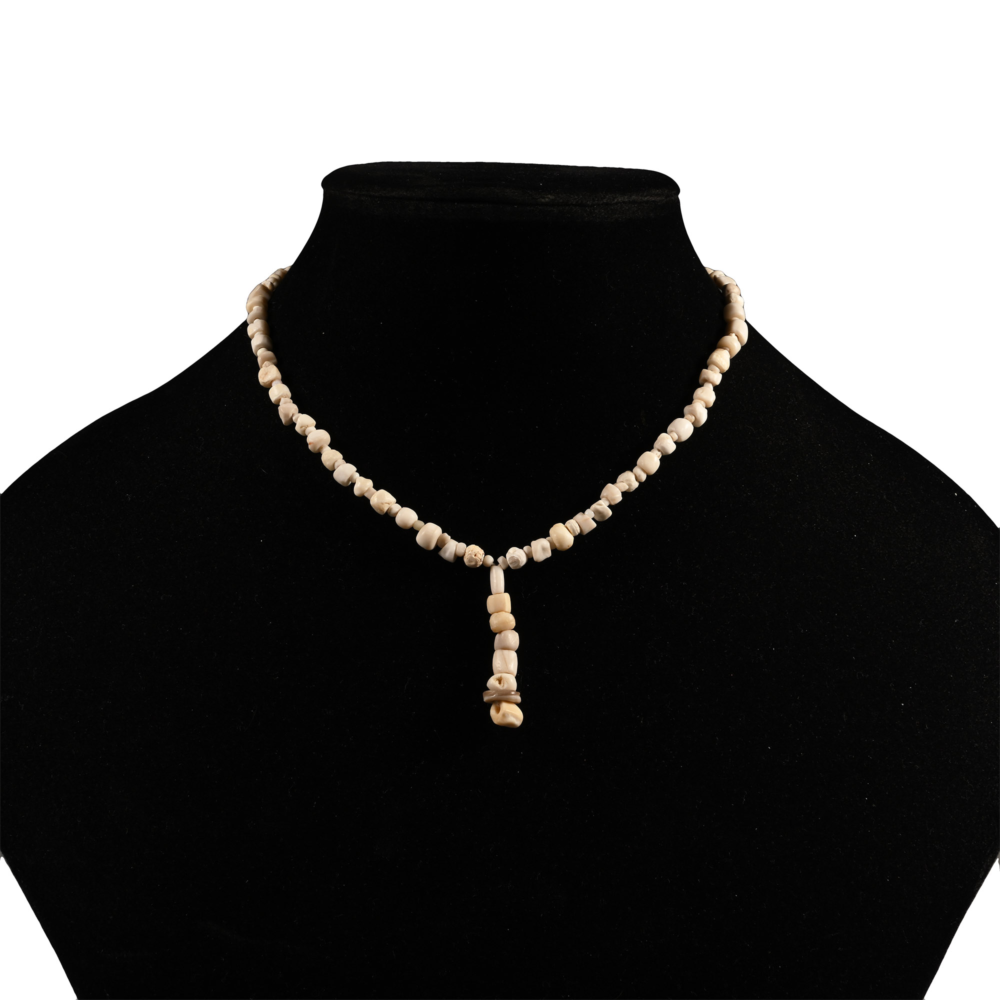 Western Asiatic White Stone Bead Necklace String