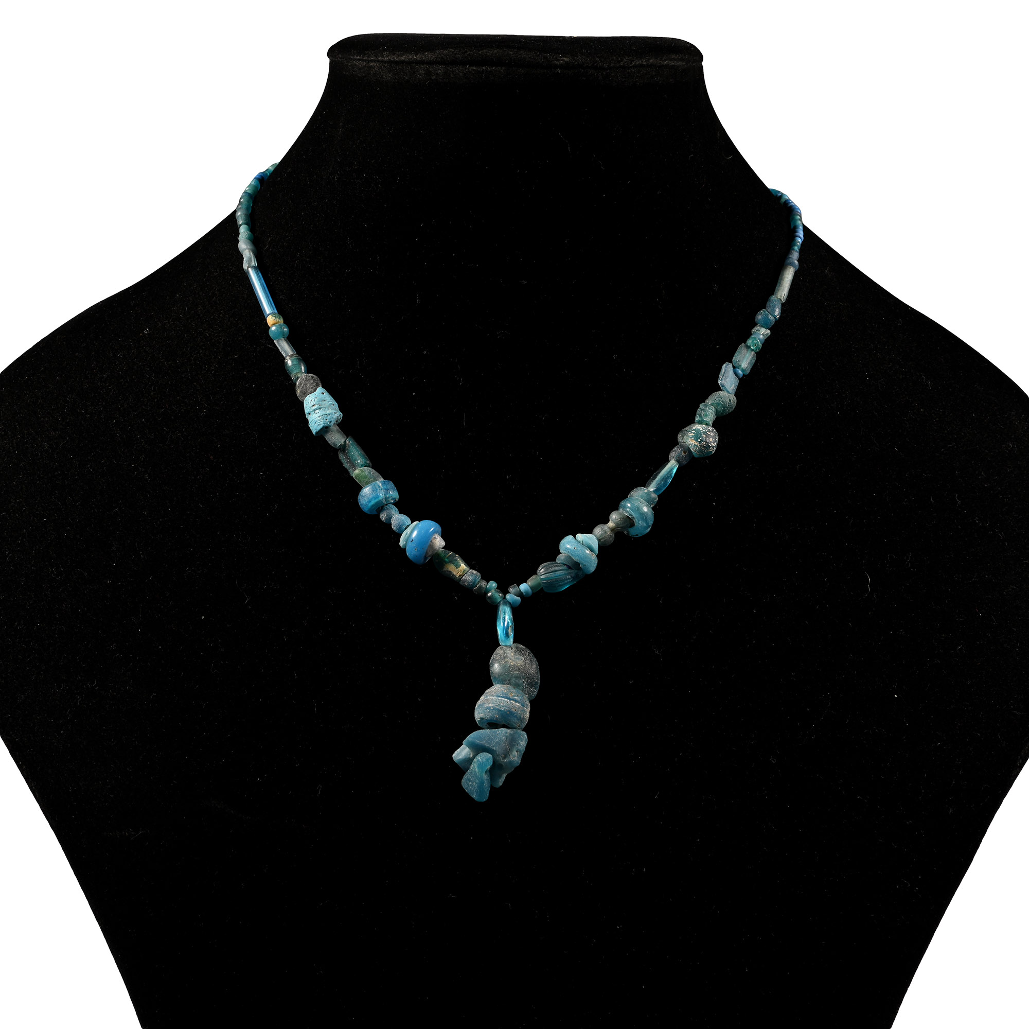 Achaemenid Pale Blue Glass Bead Necklace String