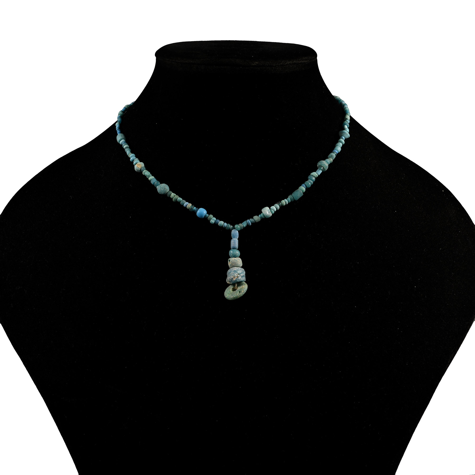 Achaemenid Pale Blue Glass Bead Necklace String