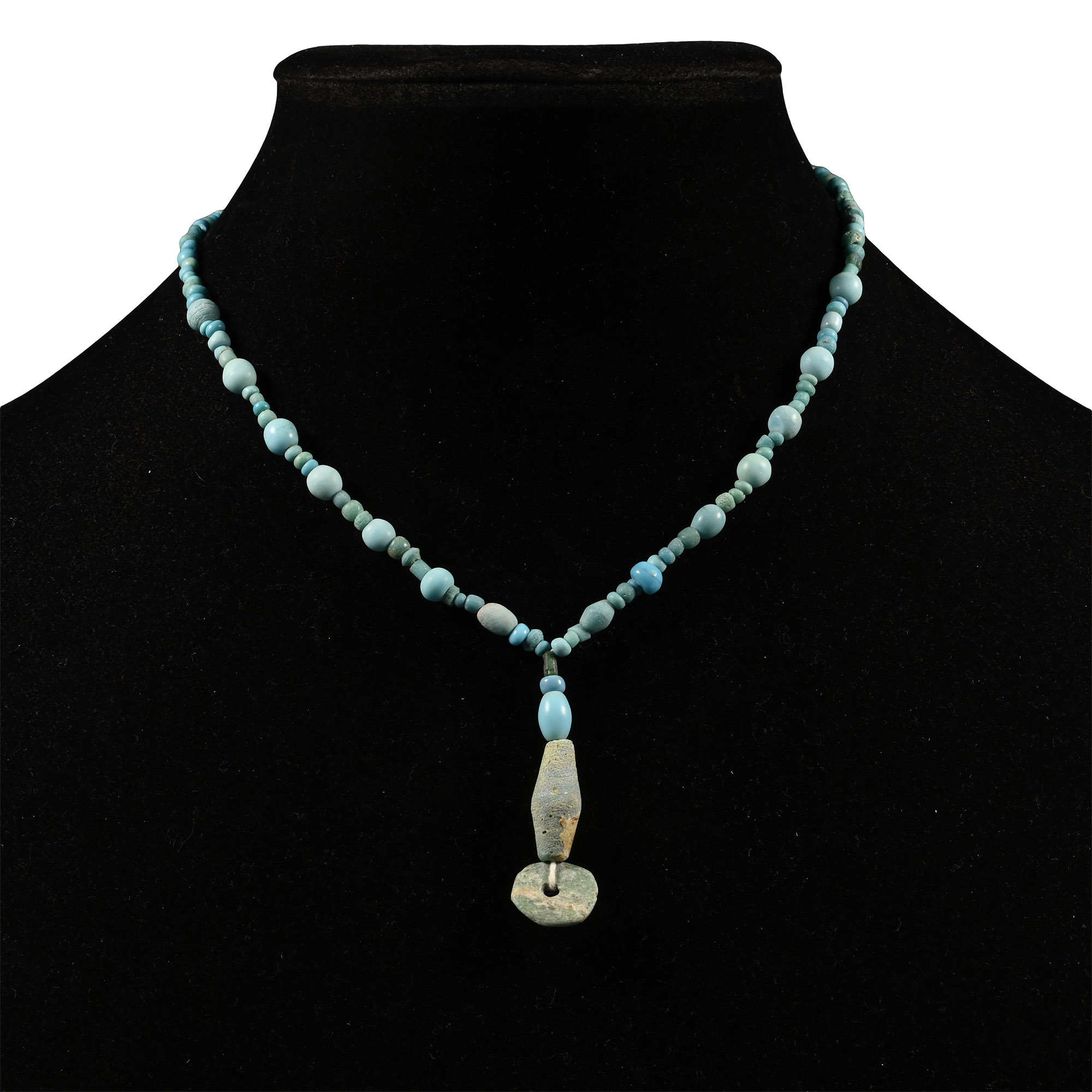 Achaemenid Pale Blue Glass Bead Necklace String