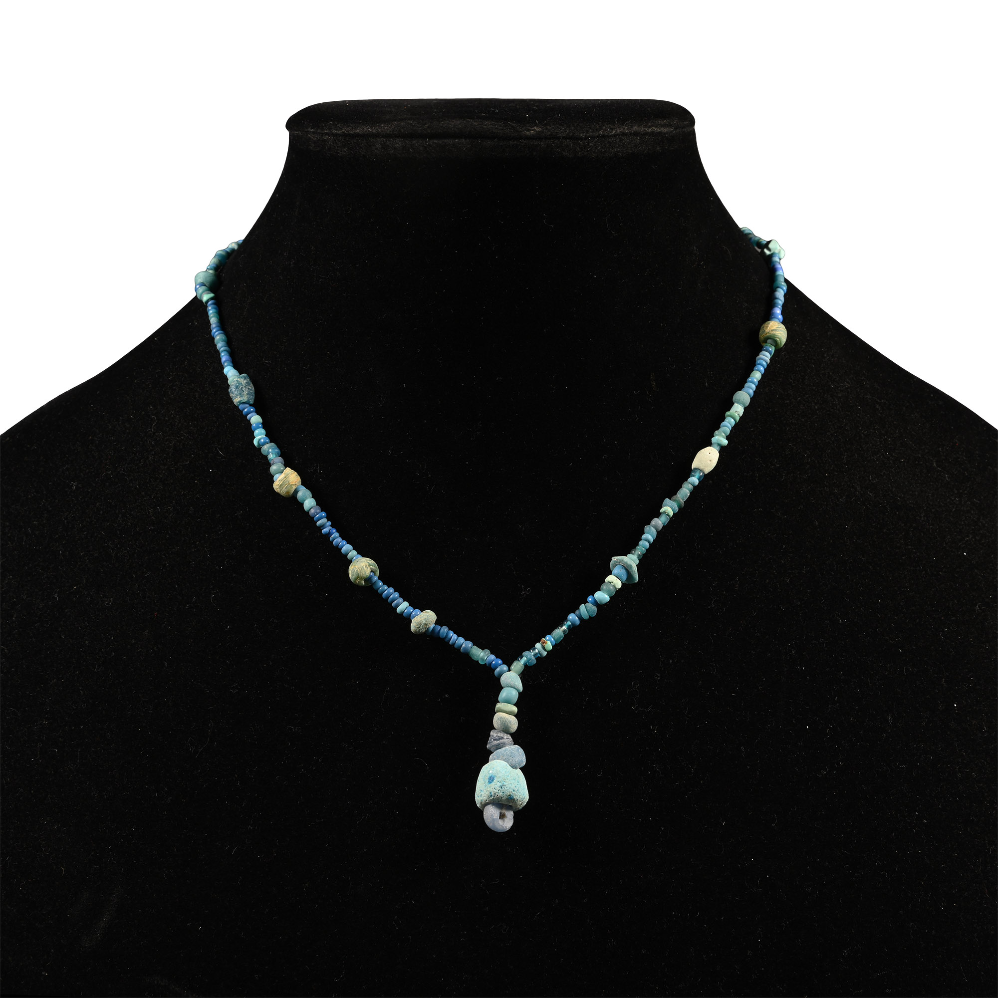 Achaemenid Pale Blue Glass Bead Necklace String