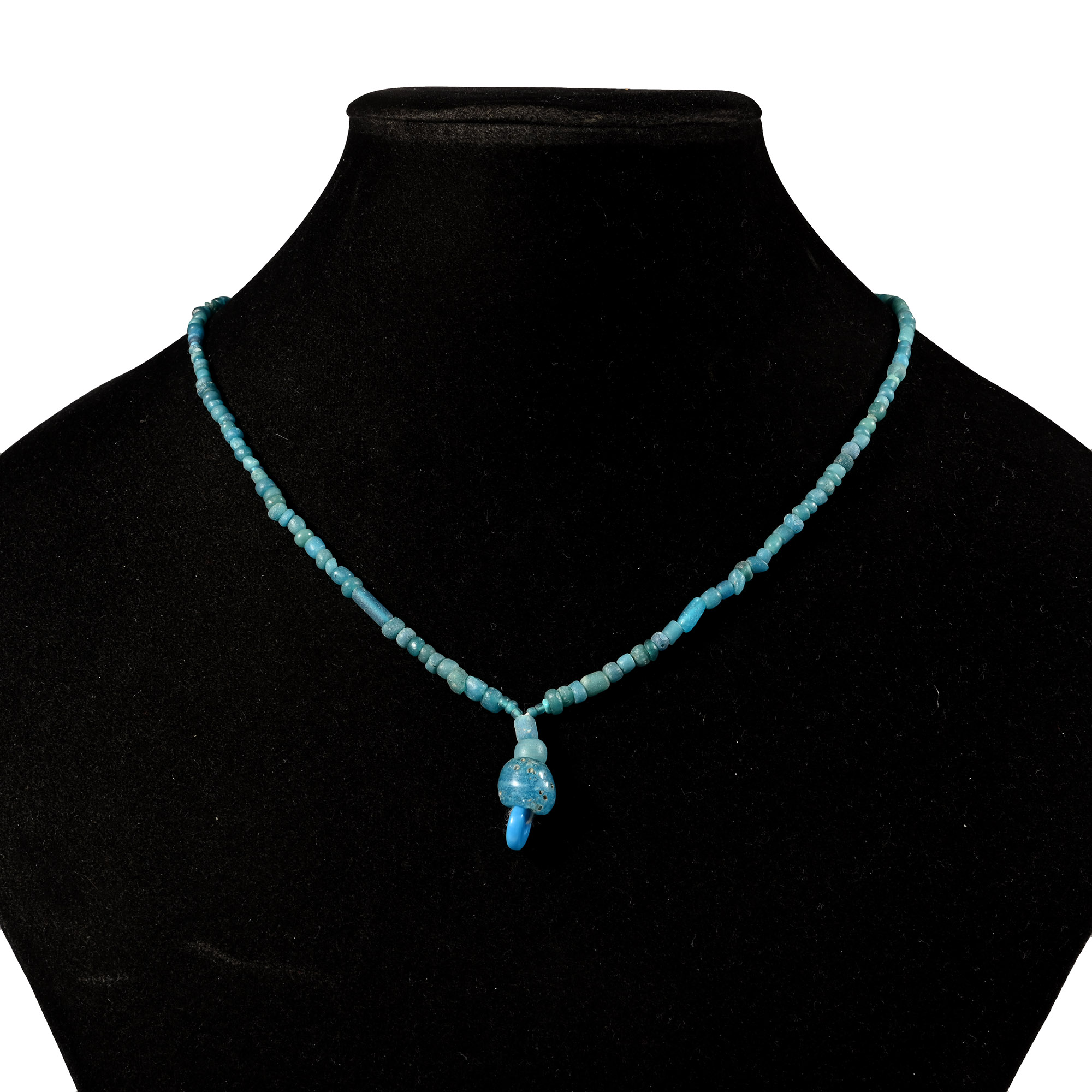 Achaemenid Pale Blue Glass Bead Necklace String
