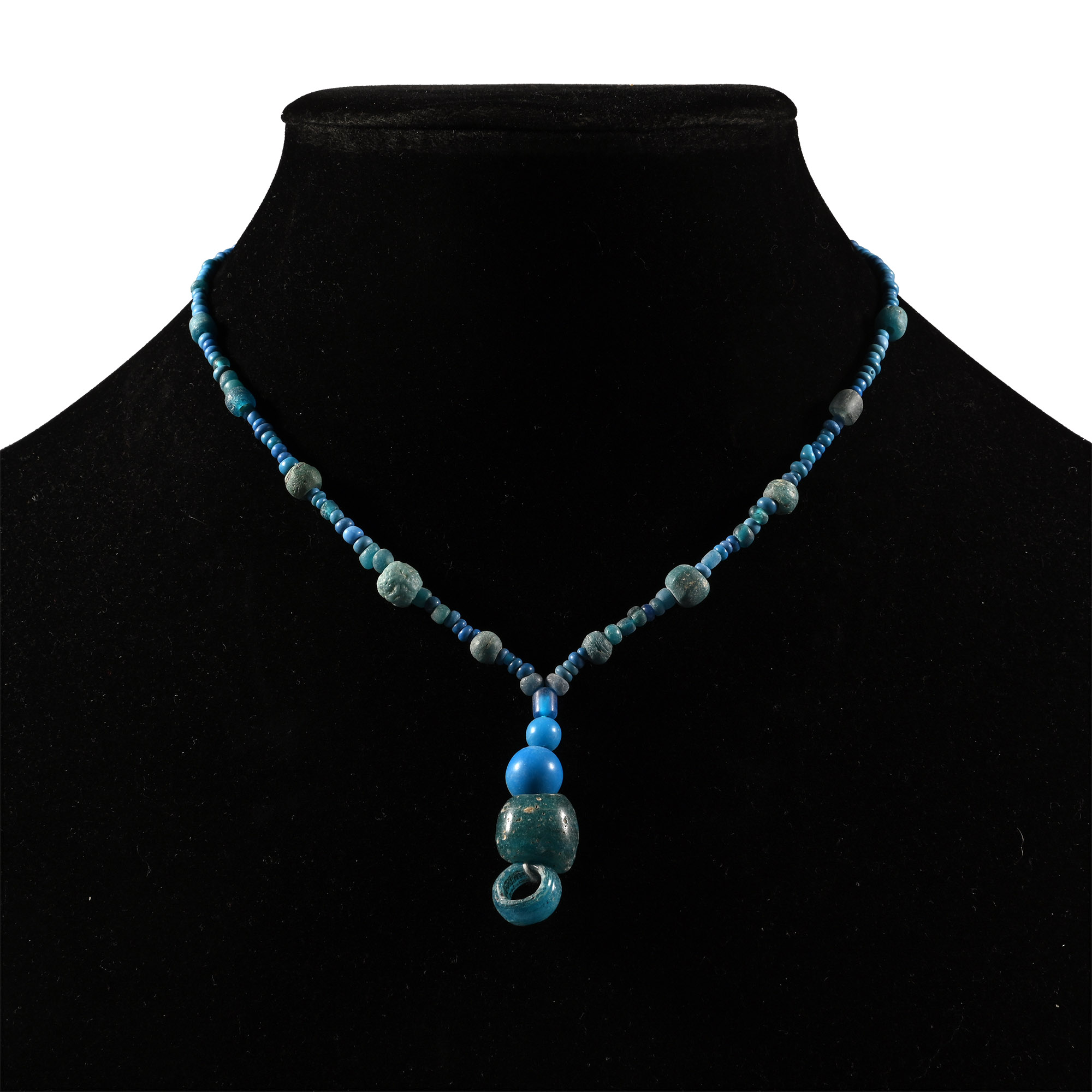 Achaemenid Pale Blue Glass Bead Necklace String