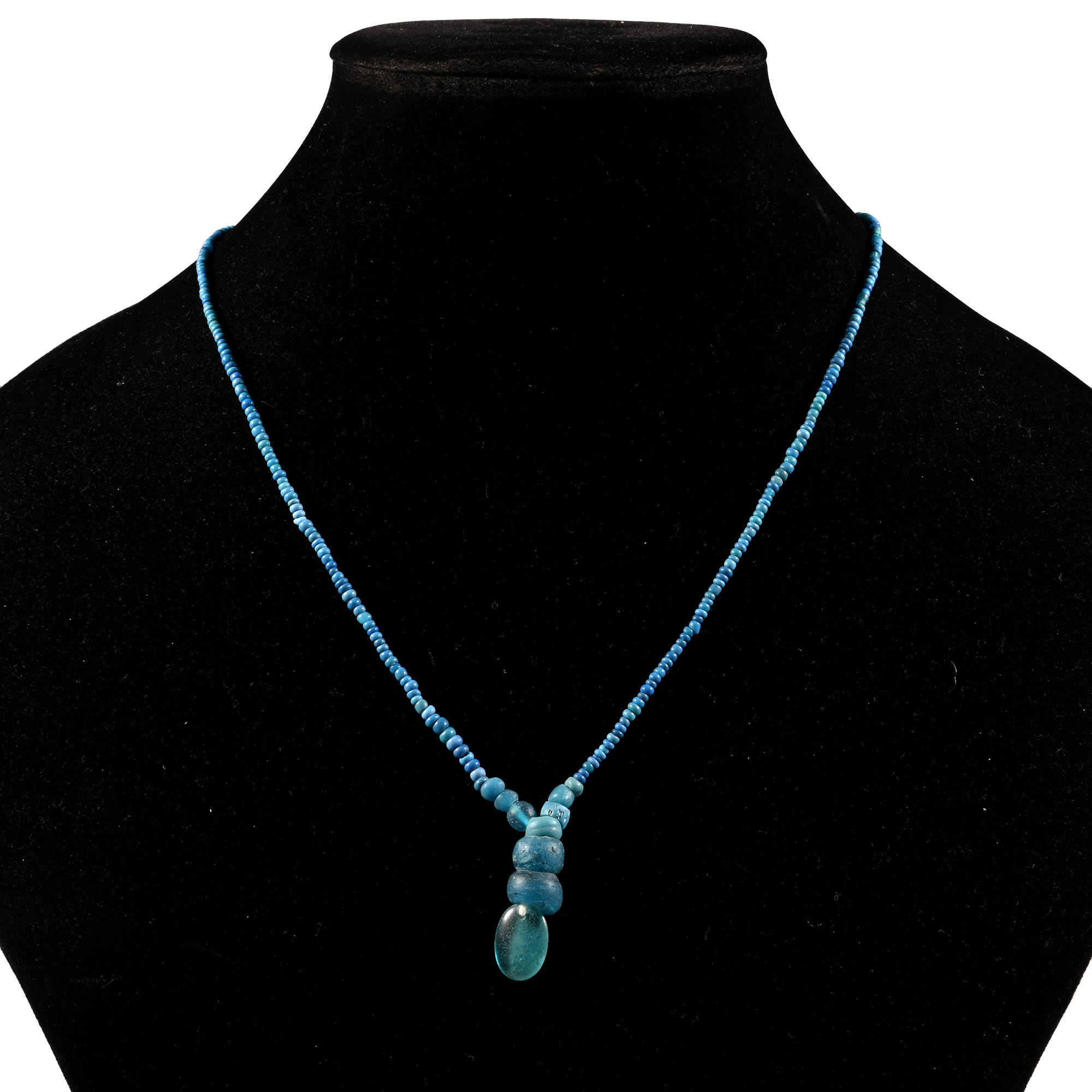Achaemenid Pale Blue Glass Bead Necklace String
