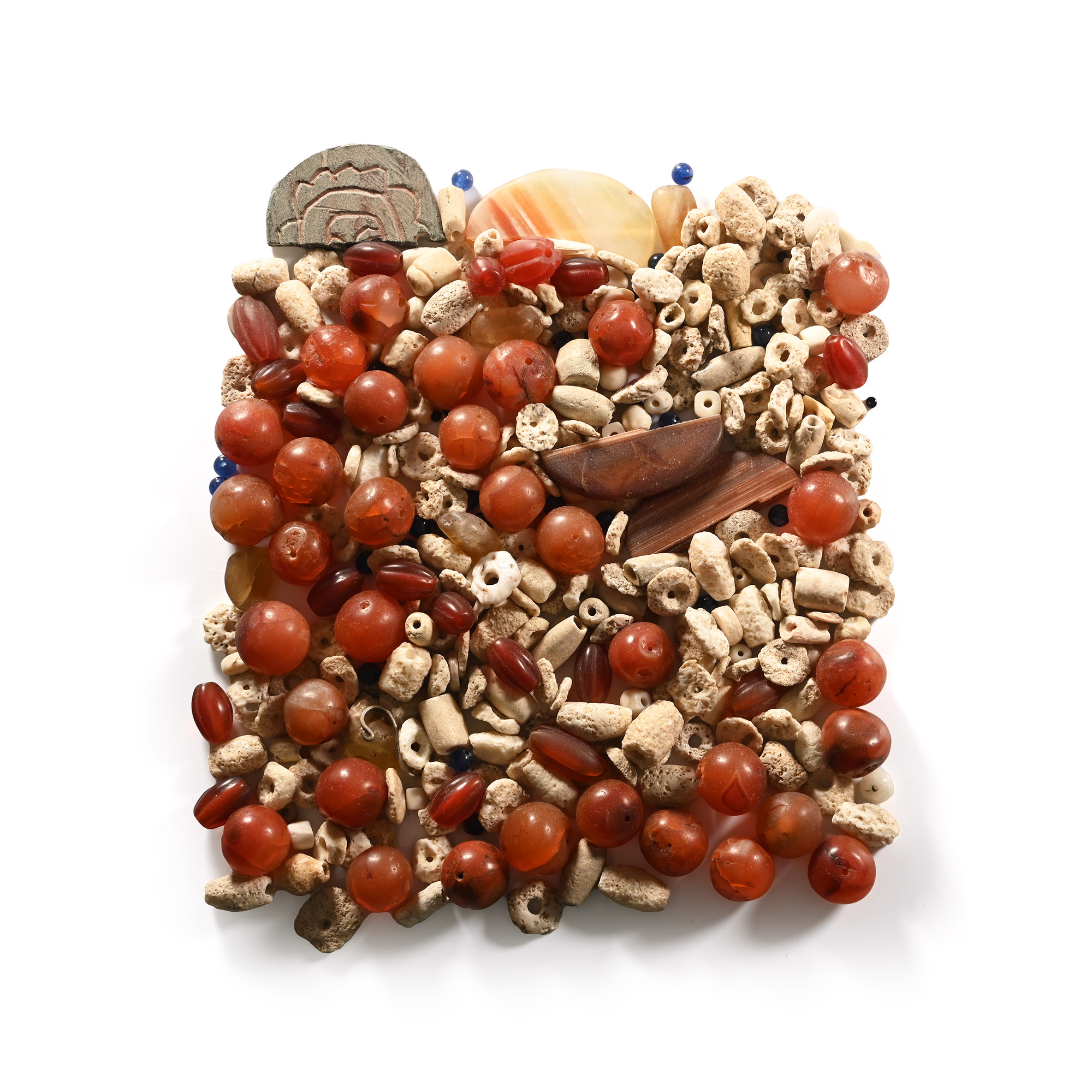 Western Asiatic Mixed Hardstone and Shell Bead Group