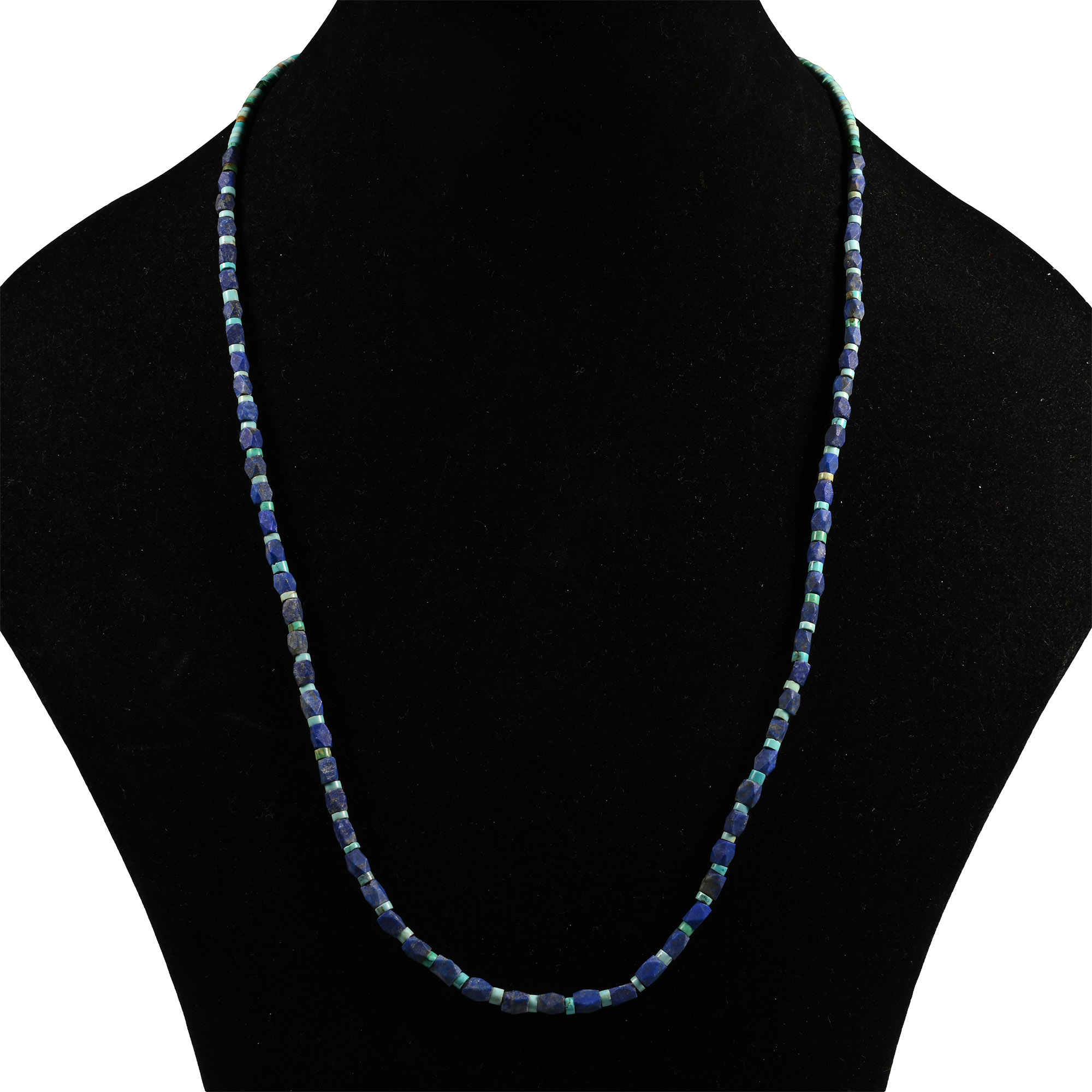 Western Asiatic Style Turquoise and Lapis Bead Necklace String