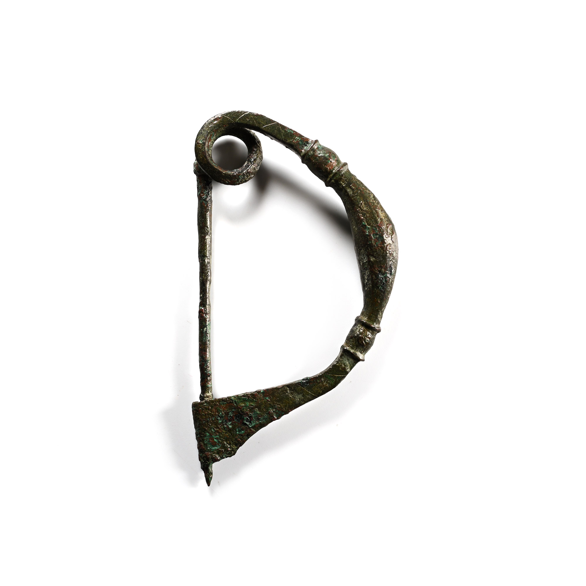 Large Greek Bronze Bow Brooch